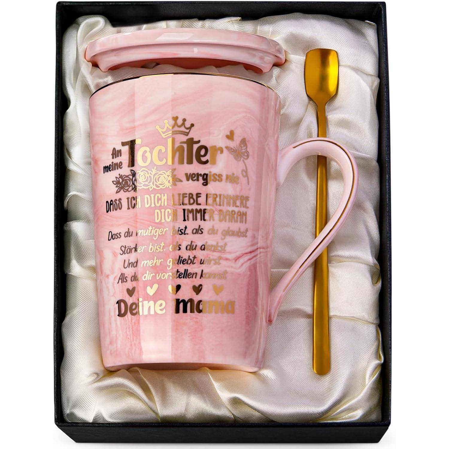 Tasse 400ml Tochter Gold Druckgrafik Rosa - Tochter Geschenk