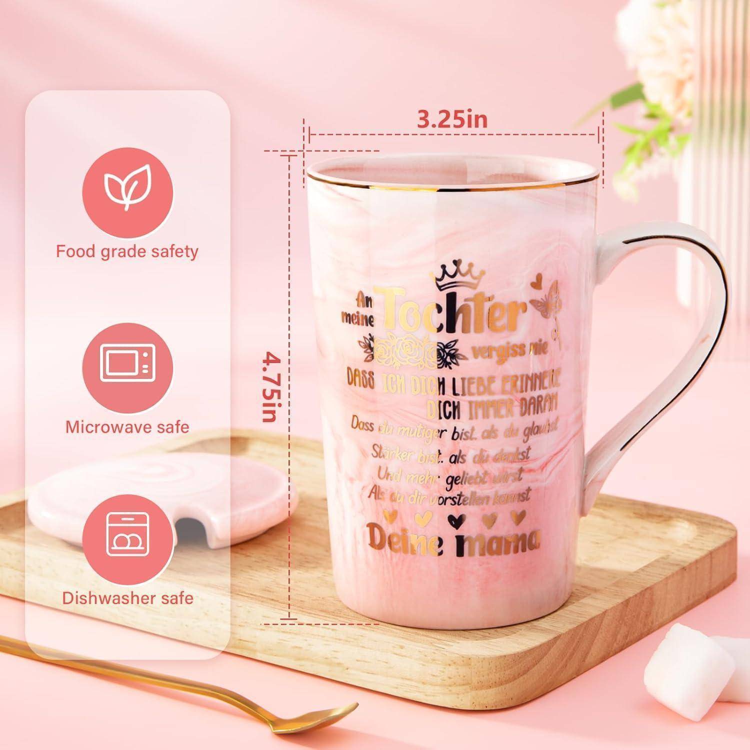 Tasse 400ml Tochter Gold Druckgrafik Rosa - Tochter Geschenk