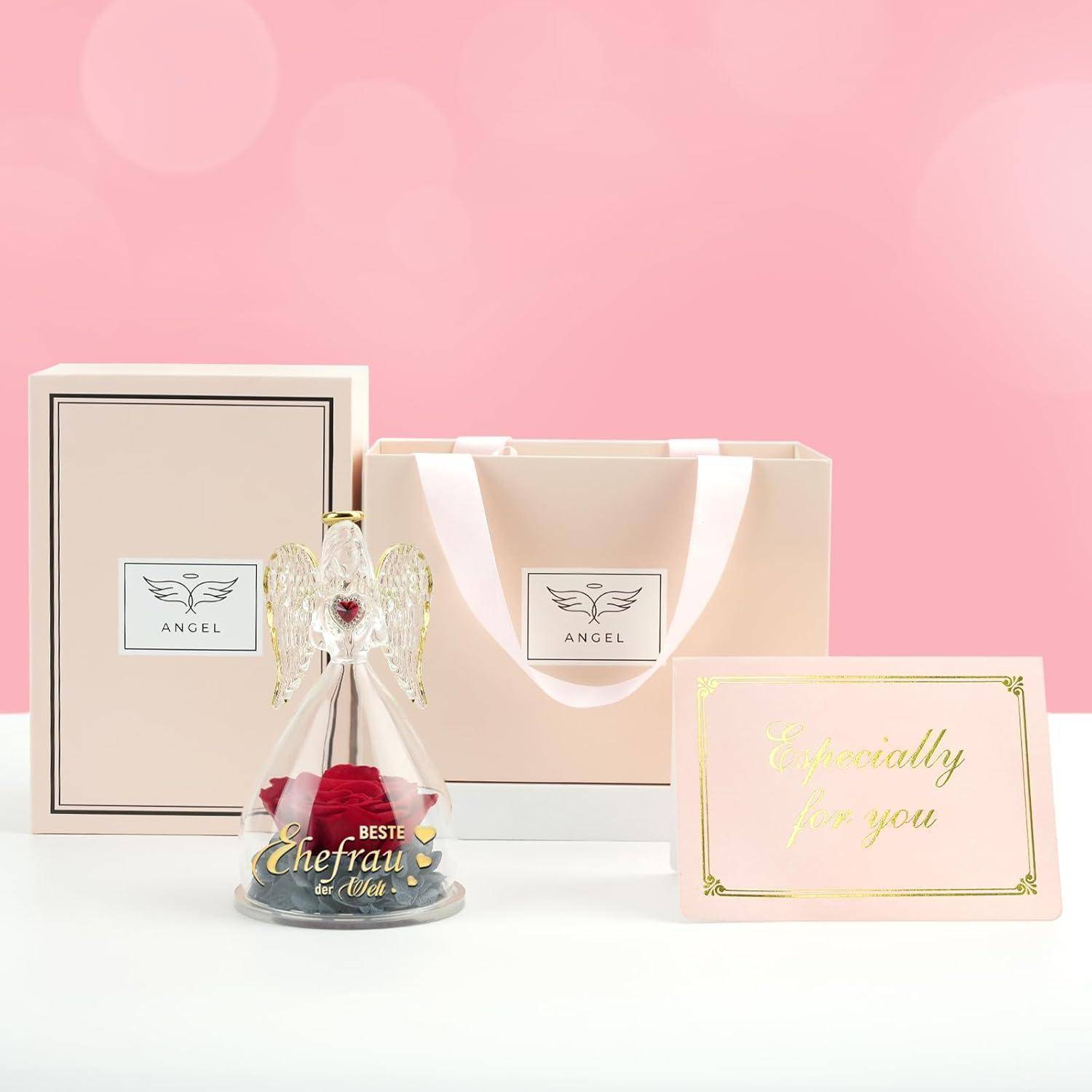 Eine rosa Grußkarte mit der Aufschrift 