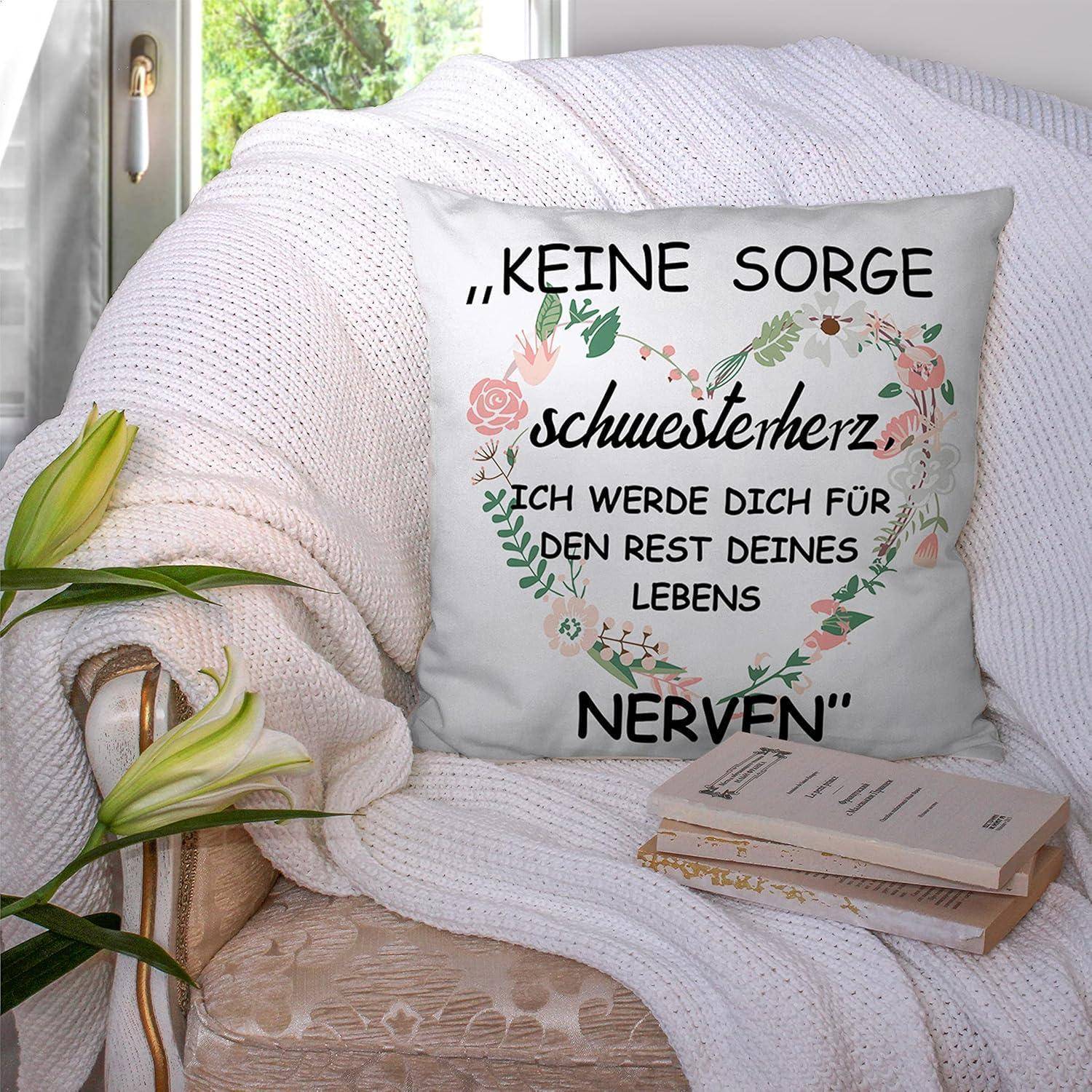 Kissenbezug Schwester Geschenk 45*45cm Weiß Schwester 45*45cm