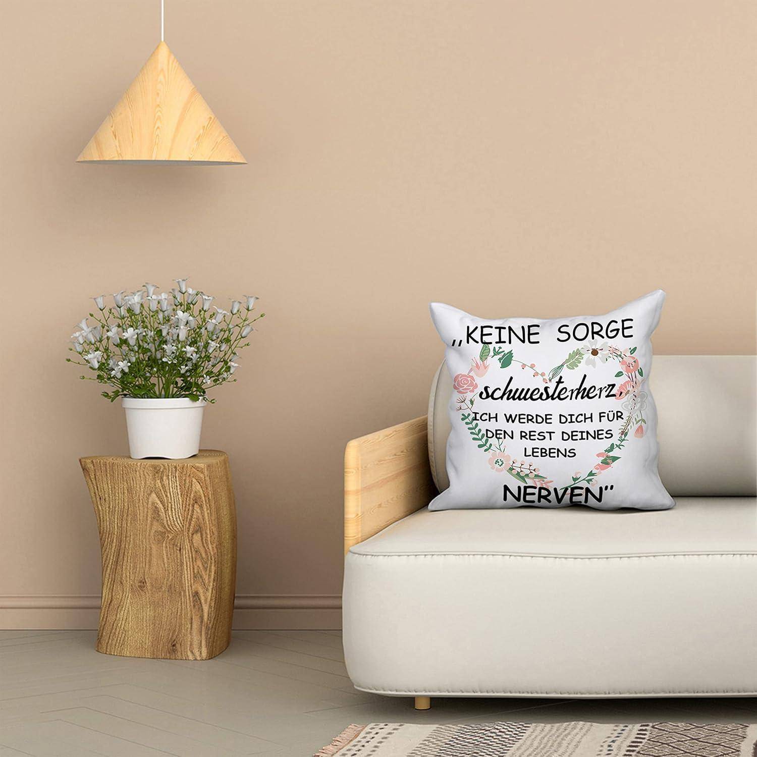 Kissenbezug Schwester Geschenk 45*45cm Weiß Schwester 45*45cm