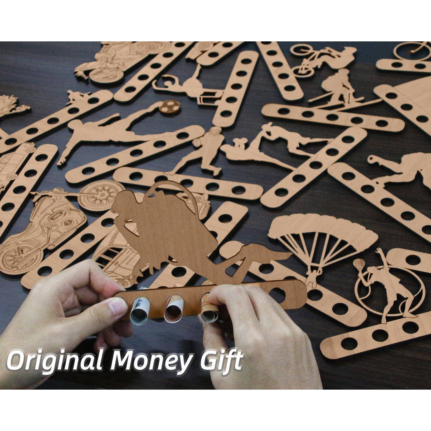 Holzgeschenk Geldgeschenk Rennmaschine Motorrad Motorradfahrer