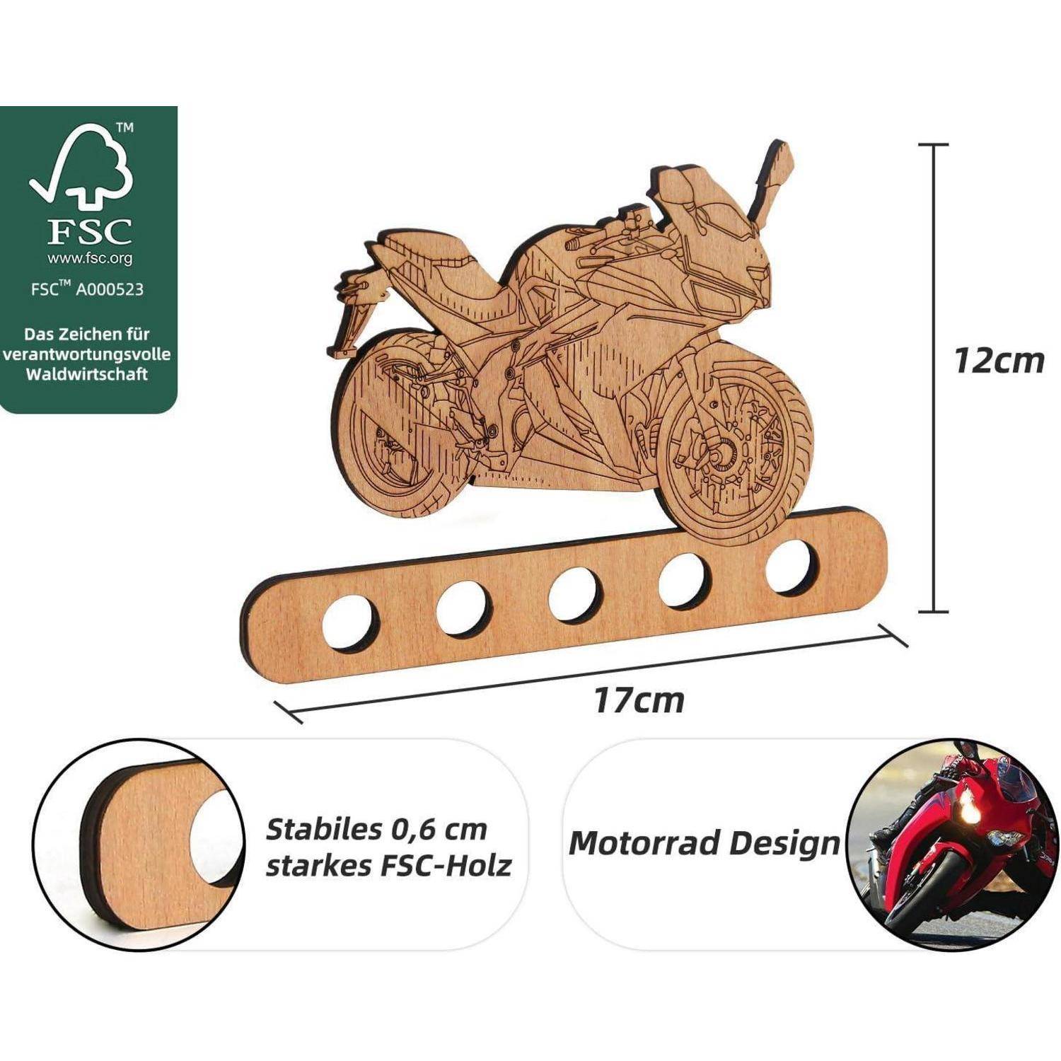 Holzgeschenk Geldgeschenk Rennmaschine Motorrad Motorradfahrer