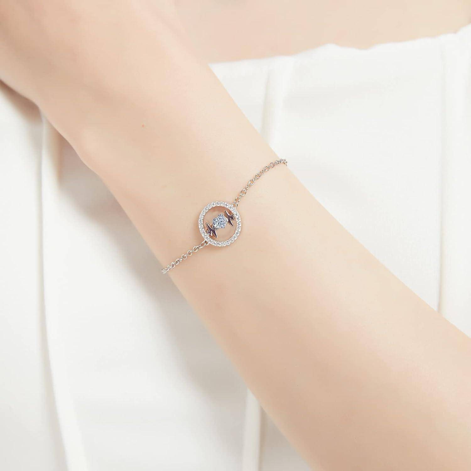 Armband Damen 925 Verstellbar Herzschlag Anhänger Geschenk Silber