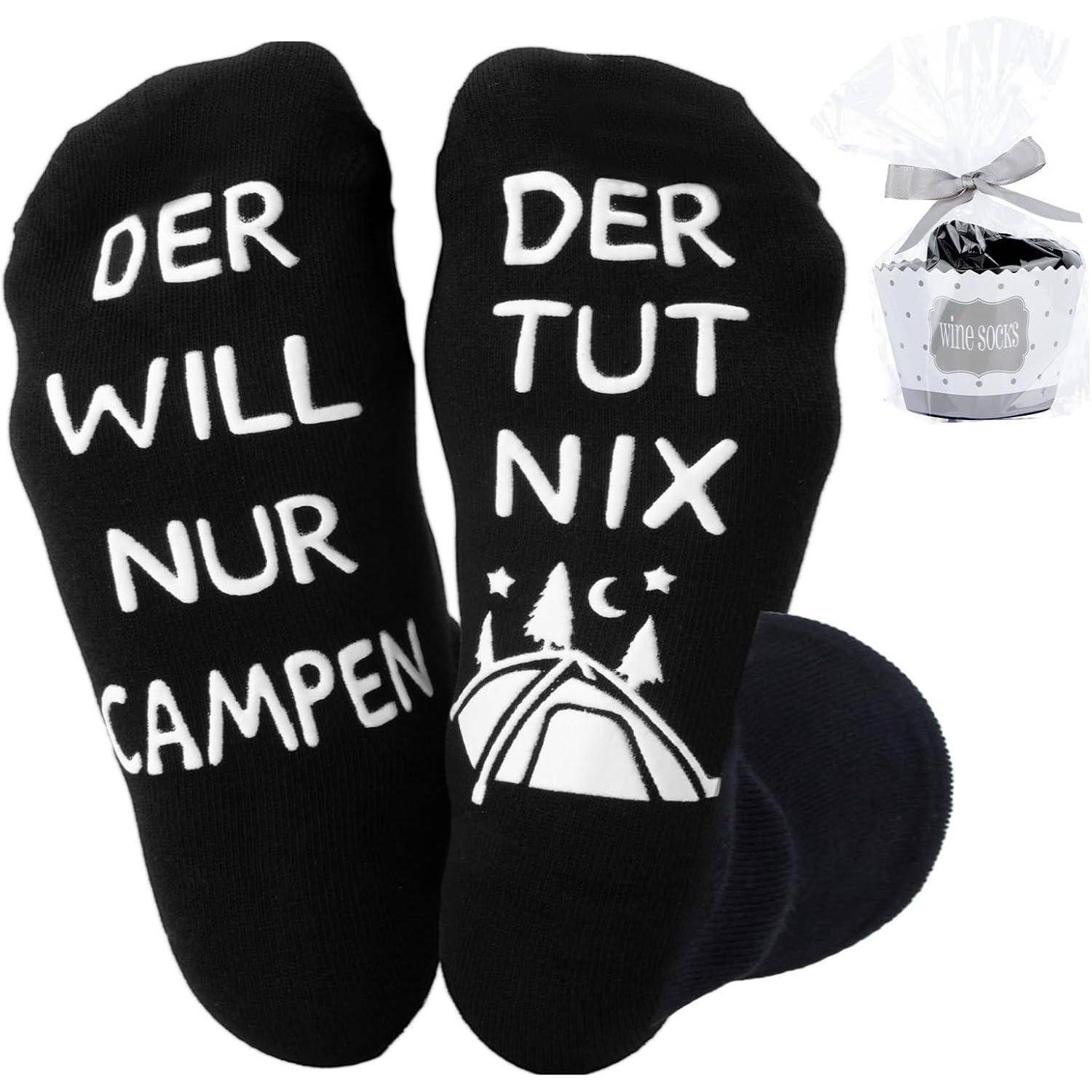 Socken Camping Bier Angeln 36-45 Der Tut Nix, Der Will Nur Campen