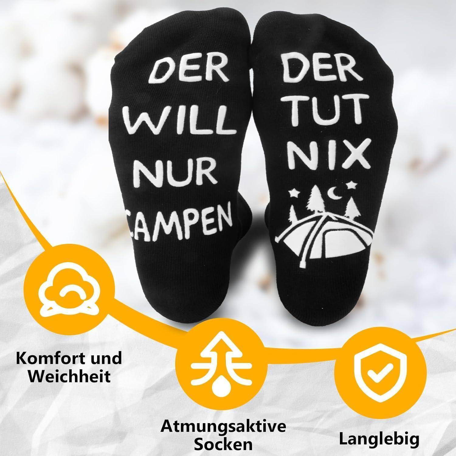Socken Camping Bier Angeln 36-45 Der Tut Nix, Der Will Nur Campen