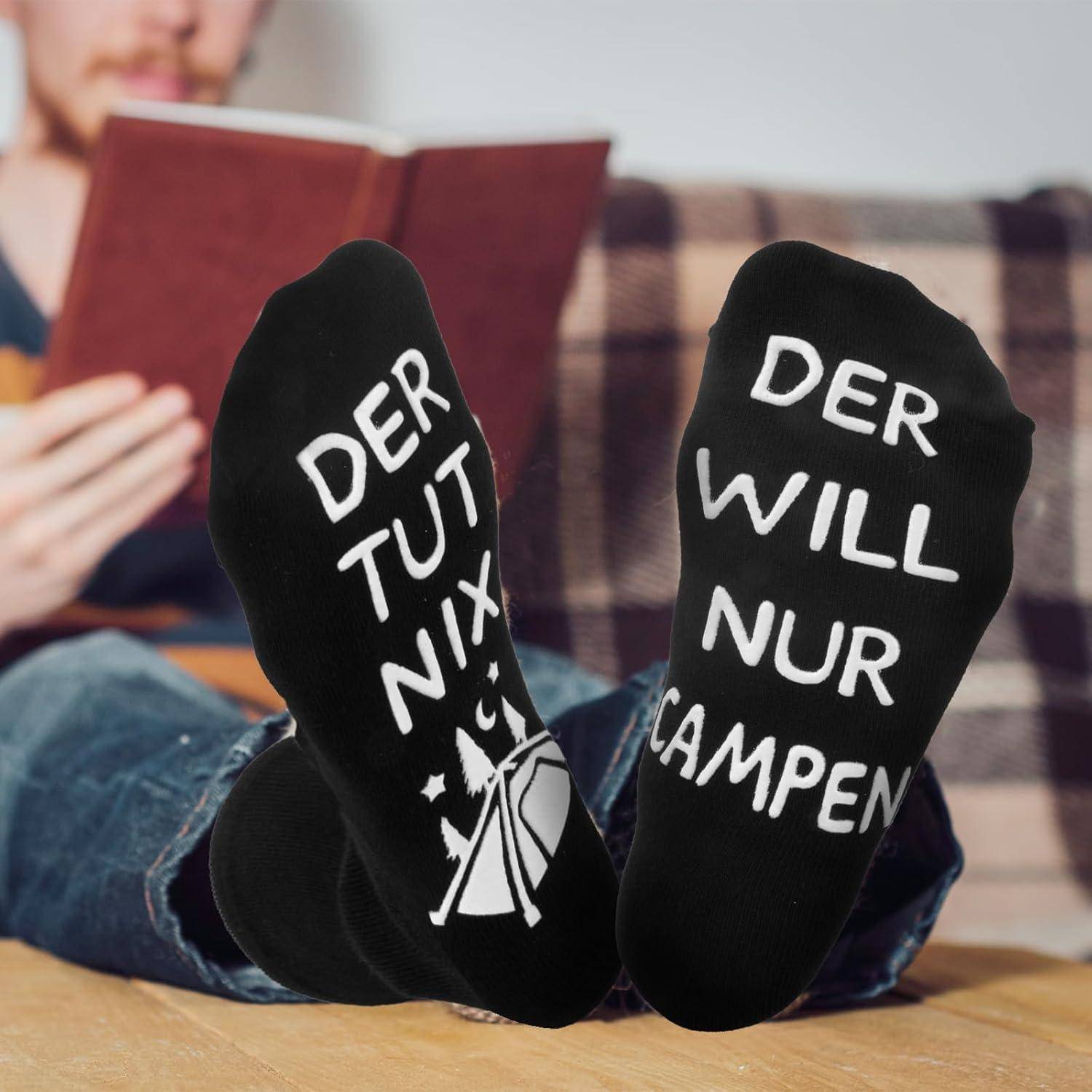 Socken Camping Bier Angeln 36-45 Der Tut Nix, Der Will Nur Campen