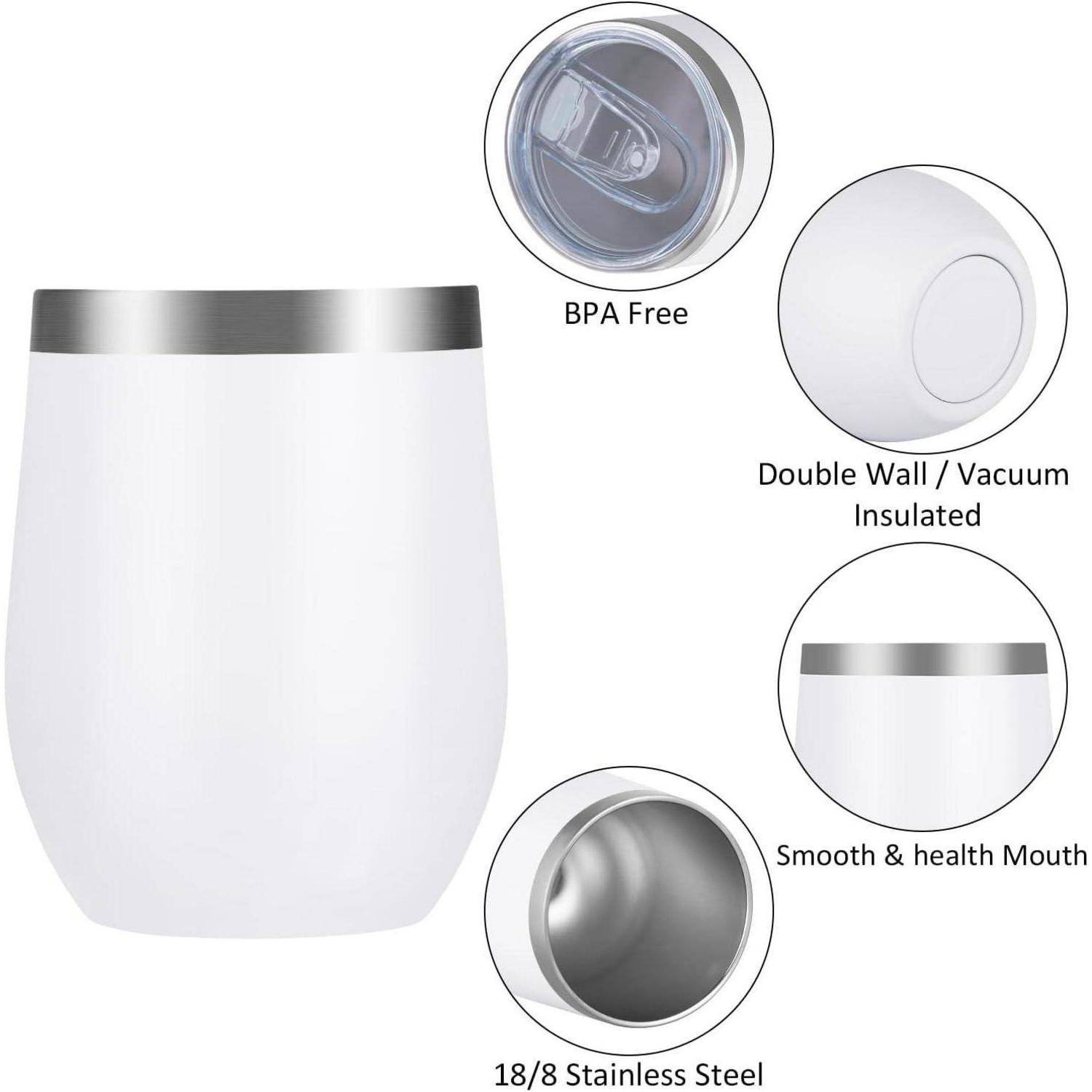 Weißer Edelstahl-Thermobecher mit doppelwandiger Vakuumisolierung, glatter Öffnung und BPA-freiem Deckel, entwickelt für Gesundheit und Langlebigkeit.