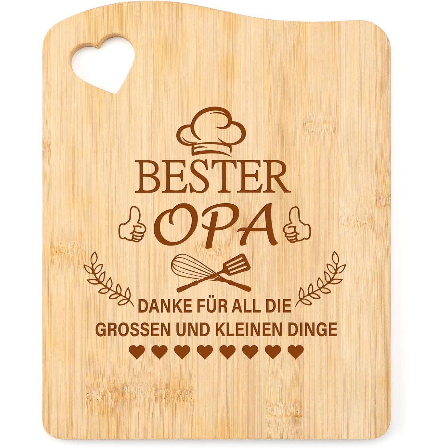 Schneidebrett Bambus Geschenk Geburtstag Weihnachten Ostern Opa