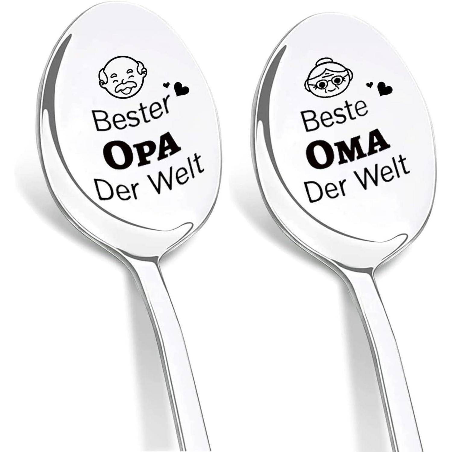 Löffel 2er Gravur Geschenk Geburtstag Oma Opa Oma und Opa Style B