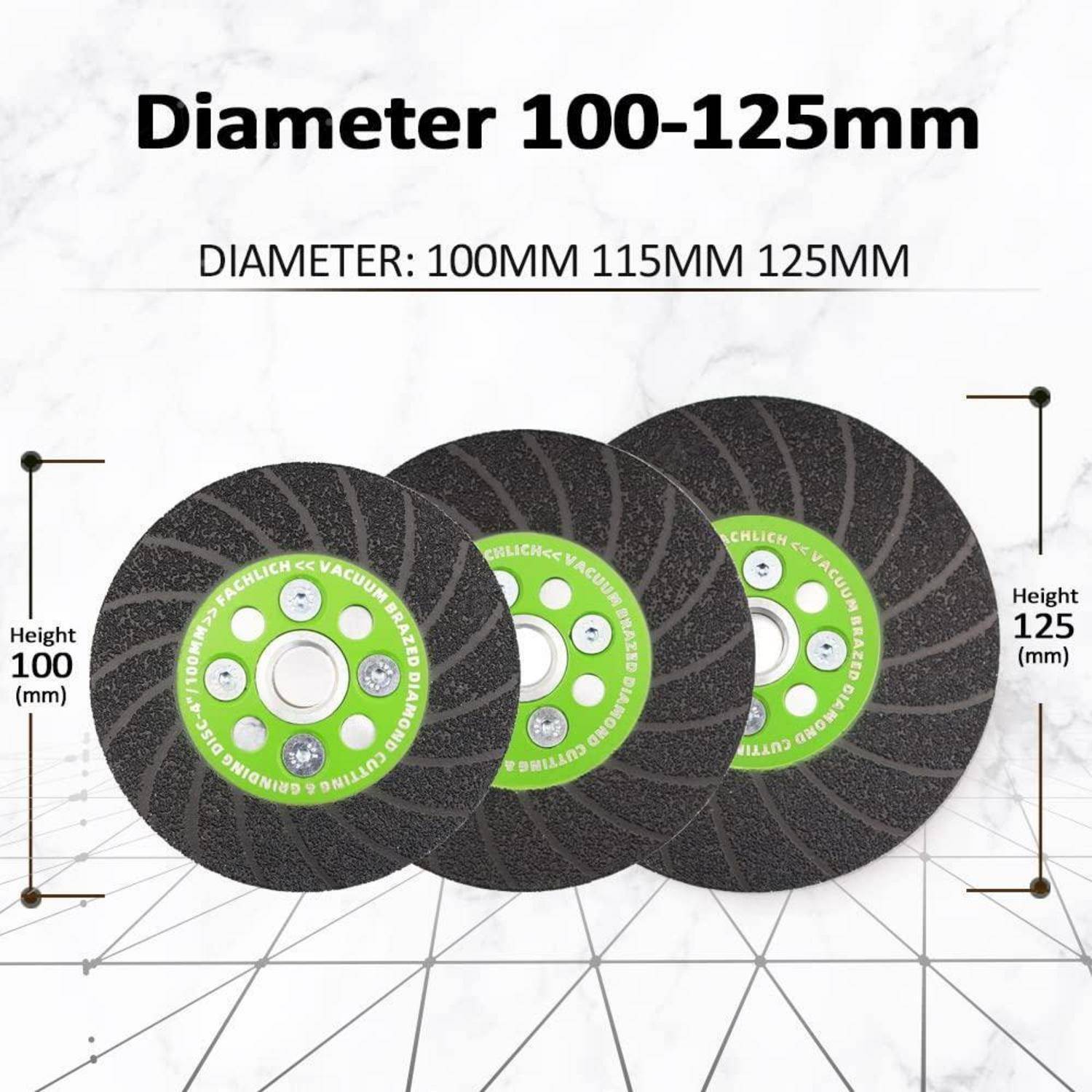 Diamant-Trennscheibe 100mm doppelseitig M14 für Granit Marmor Fliesen