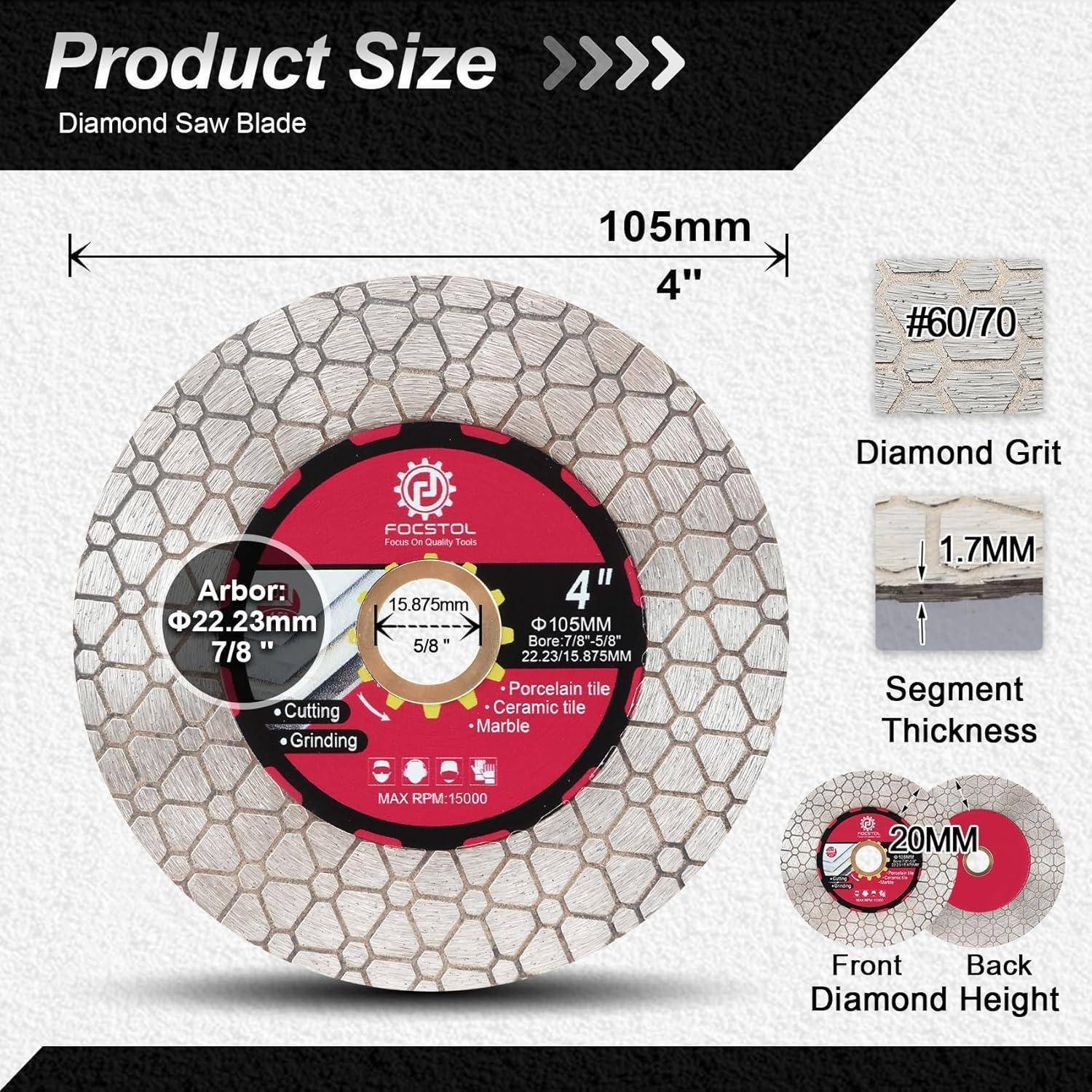 Trennscheibe Diamant Porzellan Keramik Marmor Granit 105mm