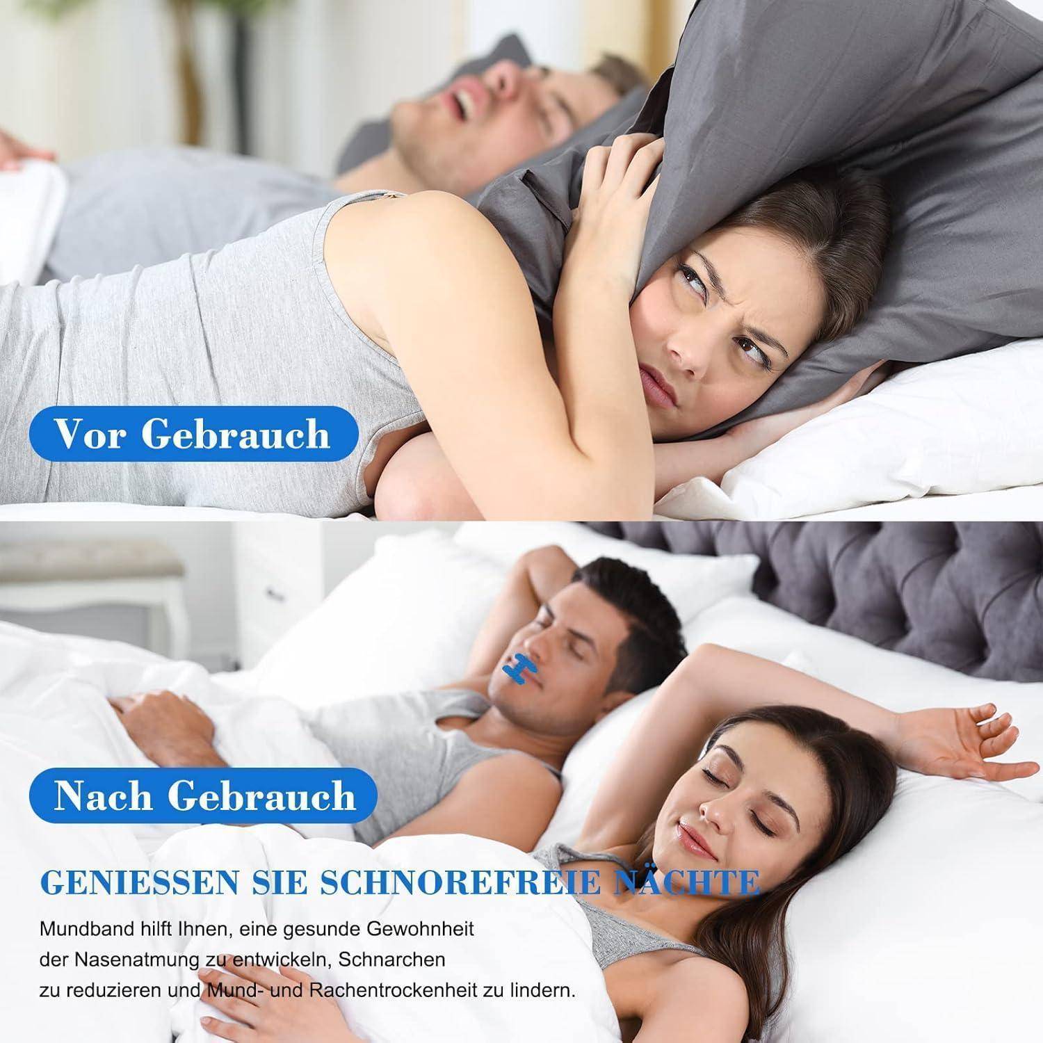 Mundtape H Form 60 Stück Schnarchhilfe Nasenatmung Männer Blue