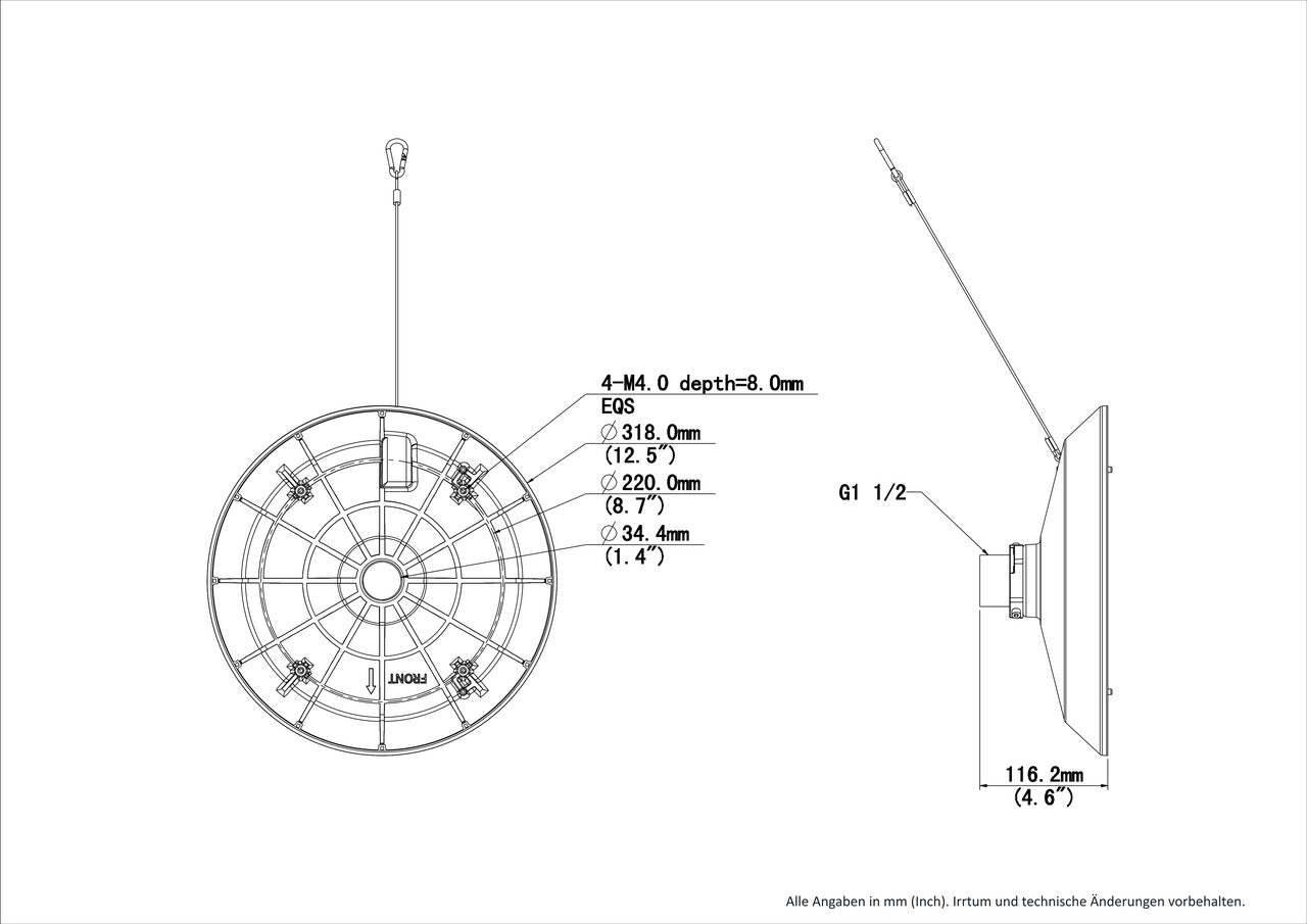 TR-UF45-K-IN BURG GARD, Deckenhalterung für IPC8645EA-ADZKM-I1 mit G1 1/2" Anschluss