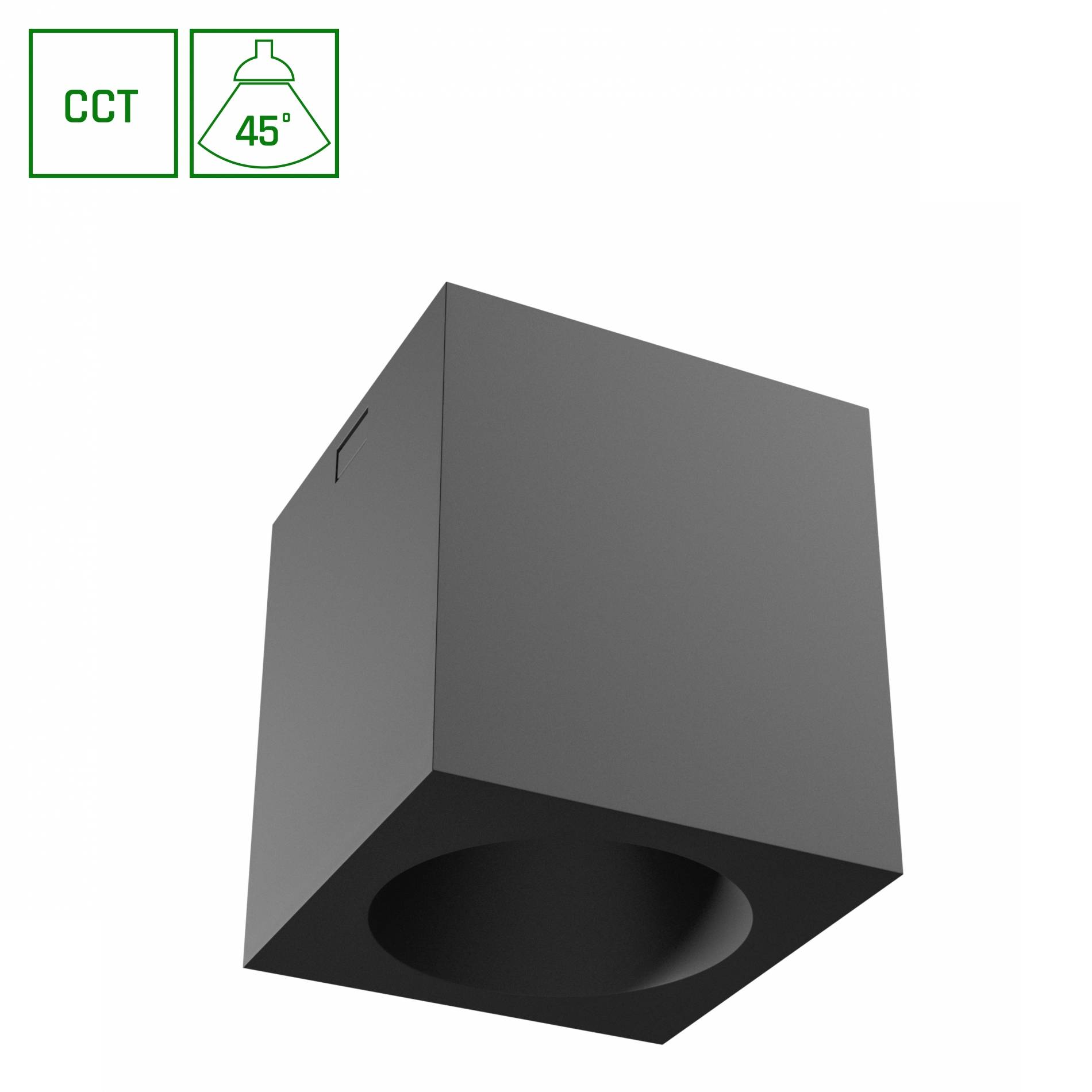 Spectrum LED Chloe Complete Surface 7W Deckenleuchte 45° 560lm schwarz IP20 Aufbau UGR>19 CCT 2700 – 6000K