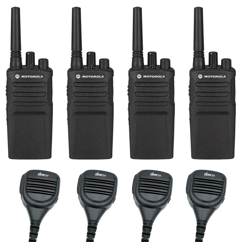 Motorola XT420 Set aus 4 Handfunkgeräten und 4 Lautsprechermikrofone RMP0166BHLAA