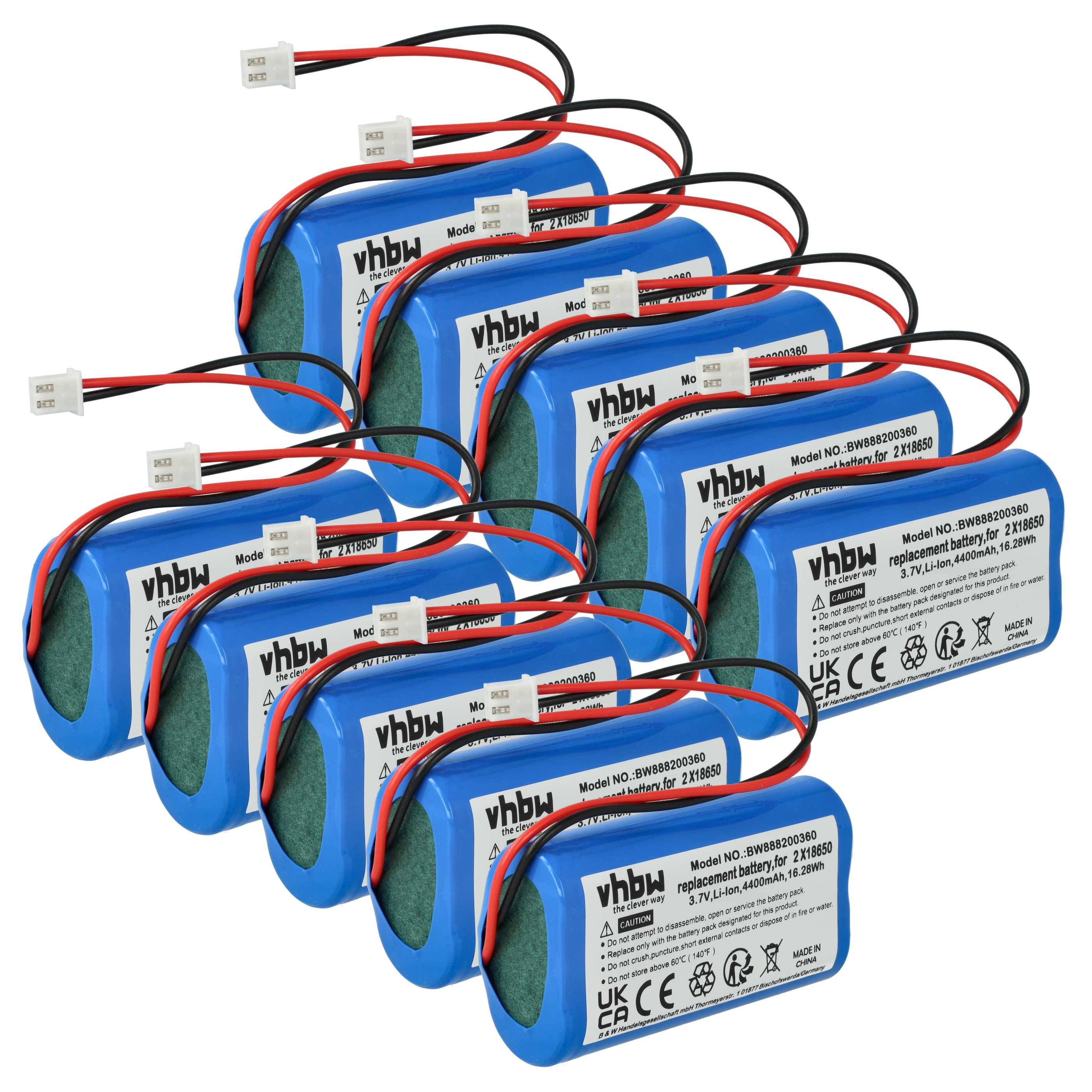 vhbw 10x Akku kompatibel mit Coinmit Tischlampe, Nachttischlampe (4400 mAh, 3,7 V, Li-Ion)