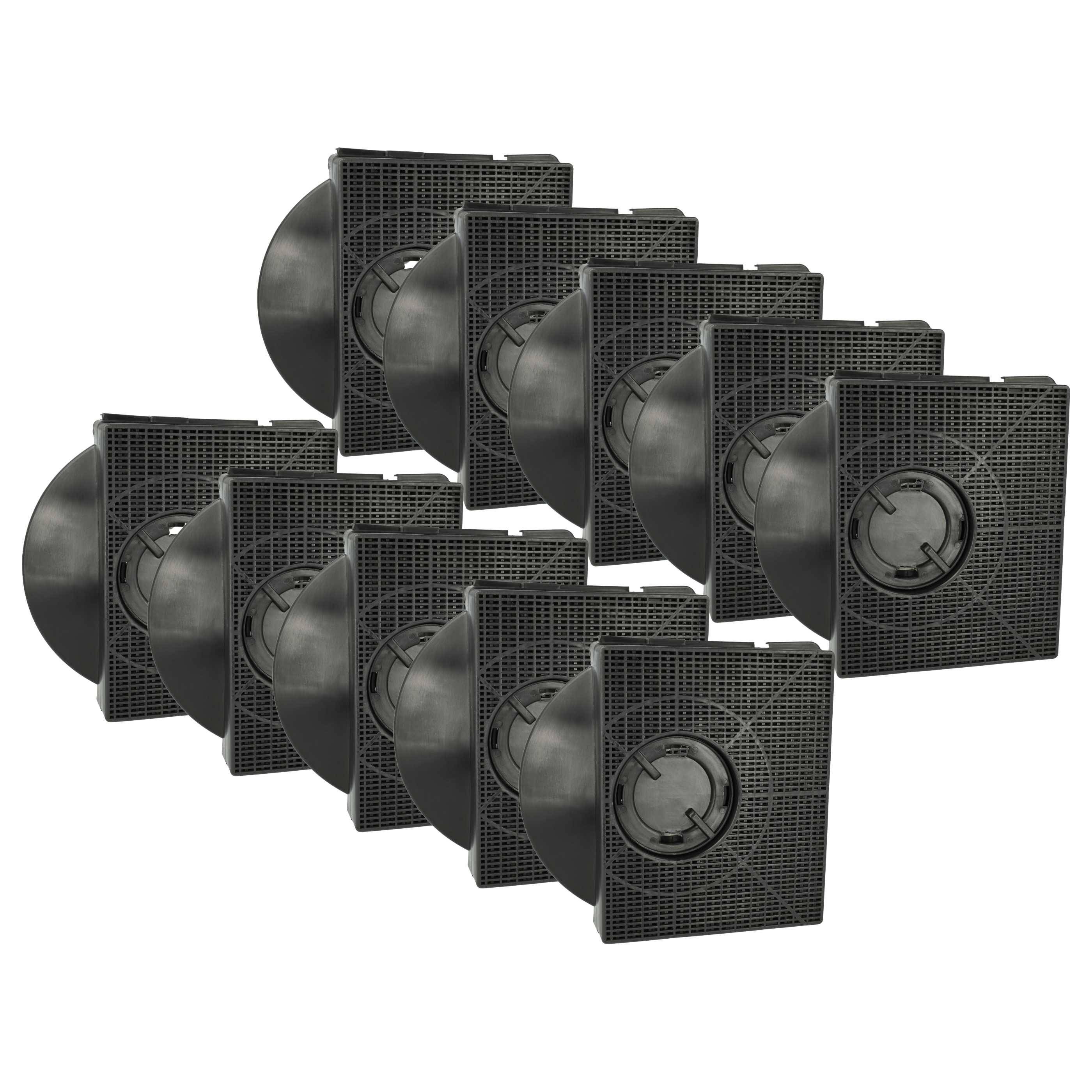 vhbw 10x Aktivkohlefilter Ersatz für Elica F00189/S, CFC0141563, F00189/1S, CFC0094781 für Dunstabzugshaube - 21,3 x 20,7 x 4,1 cm