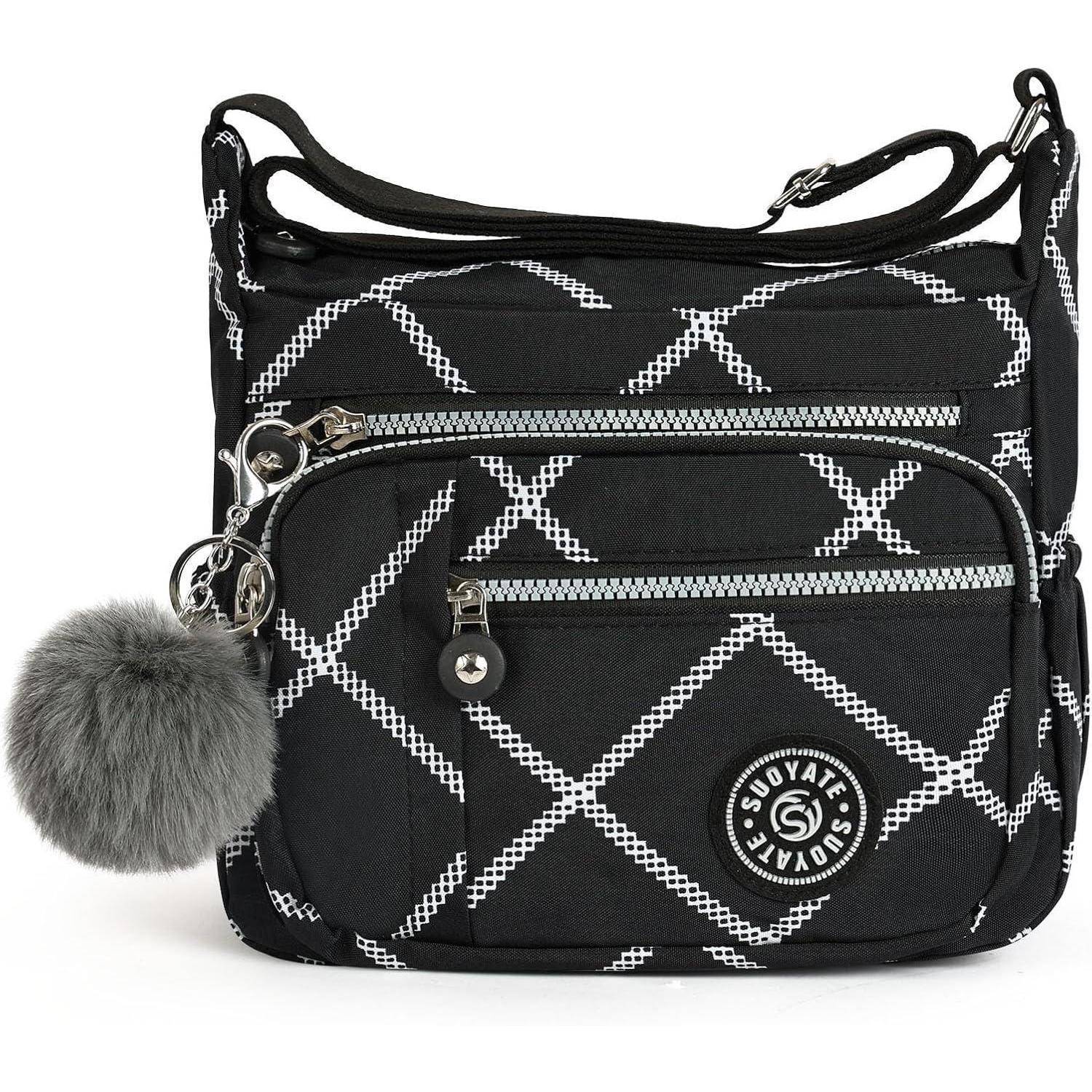 Umhängetasche Nylon Damen Schultertasche Mehrere Taschen #5 Kariert-b