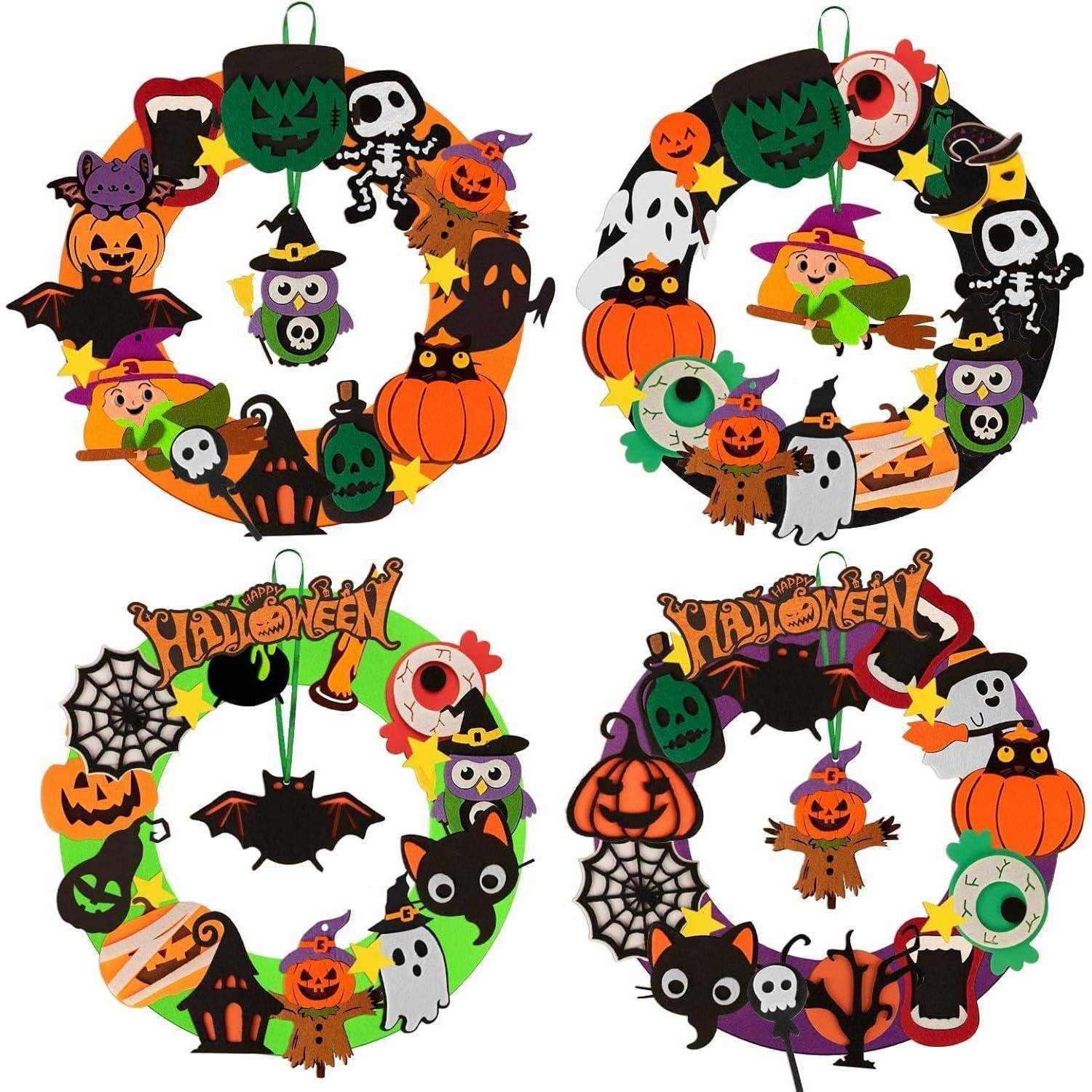 Kranz Bastelset Halloween 4er Filz DIY Kinder Ornamente Halloween-2