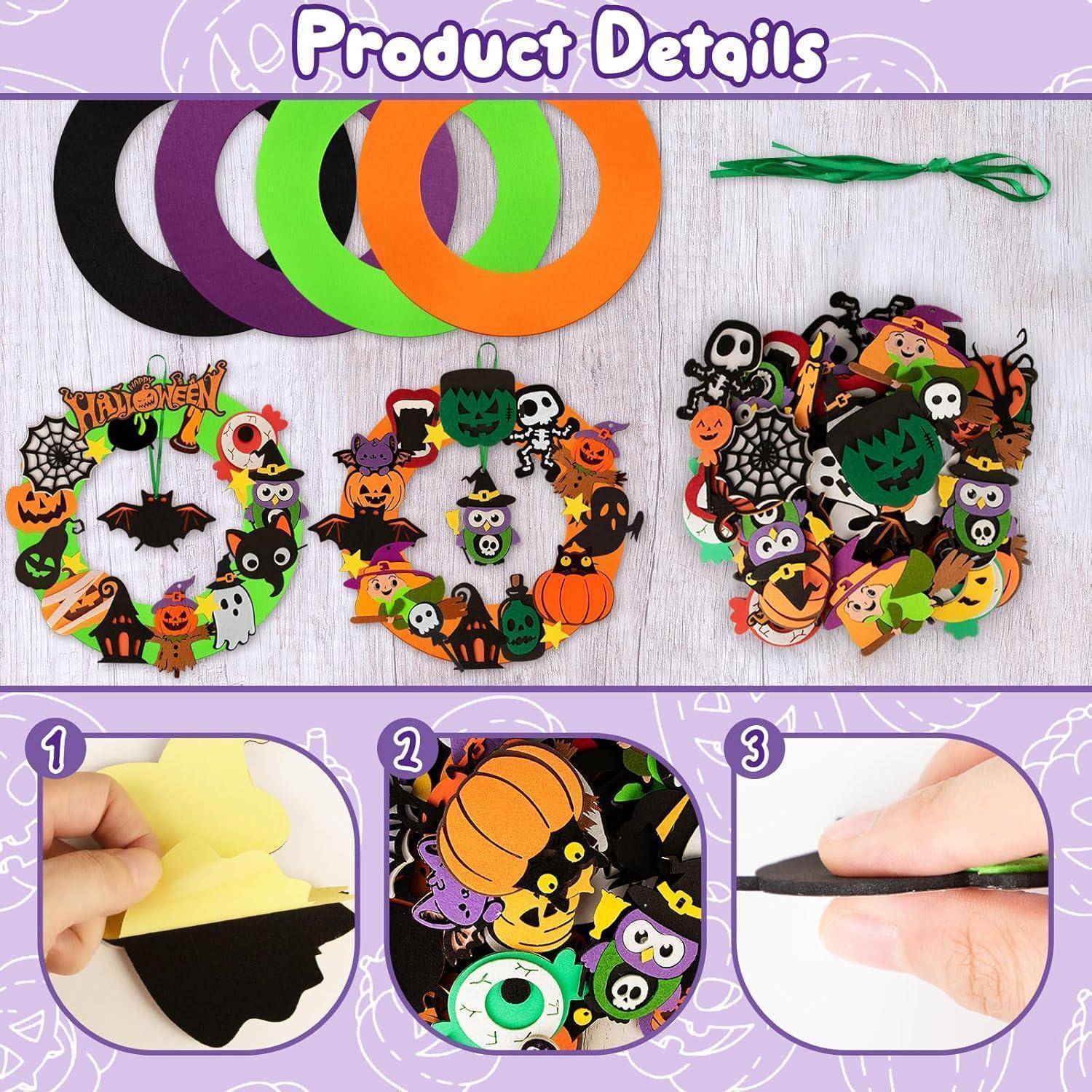 Kranz Bastelset Halloween 4er Filz DIY Kinder Ornamente Halloween-2