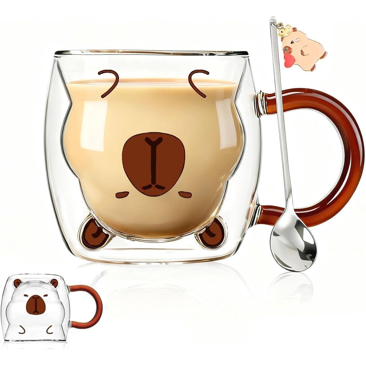 Kaffeegläser doppelwandige Cappuccino Espresso Tee Geschenk Capybara