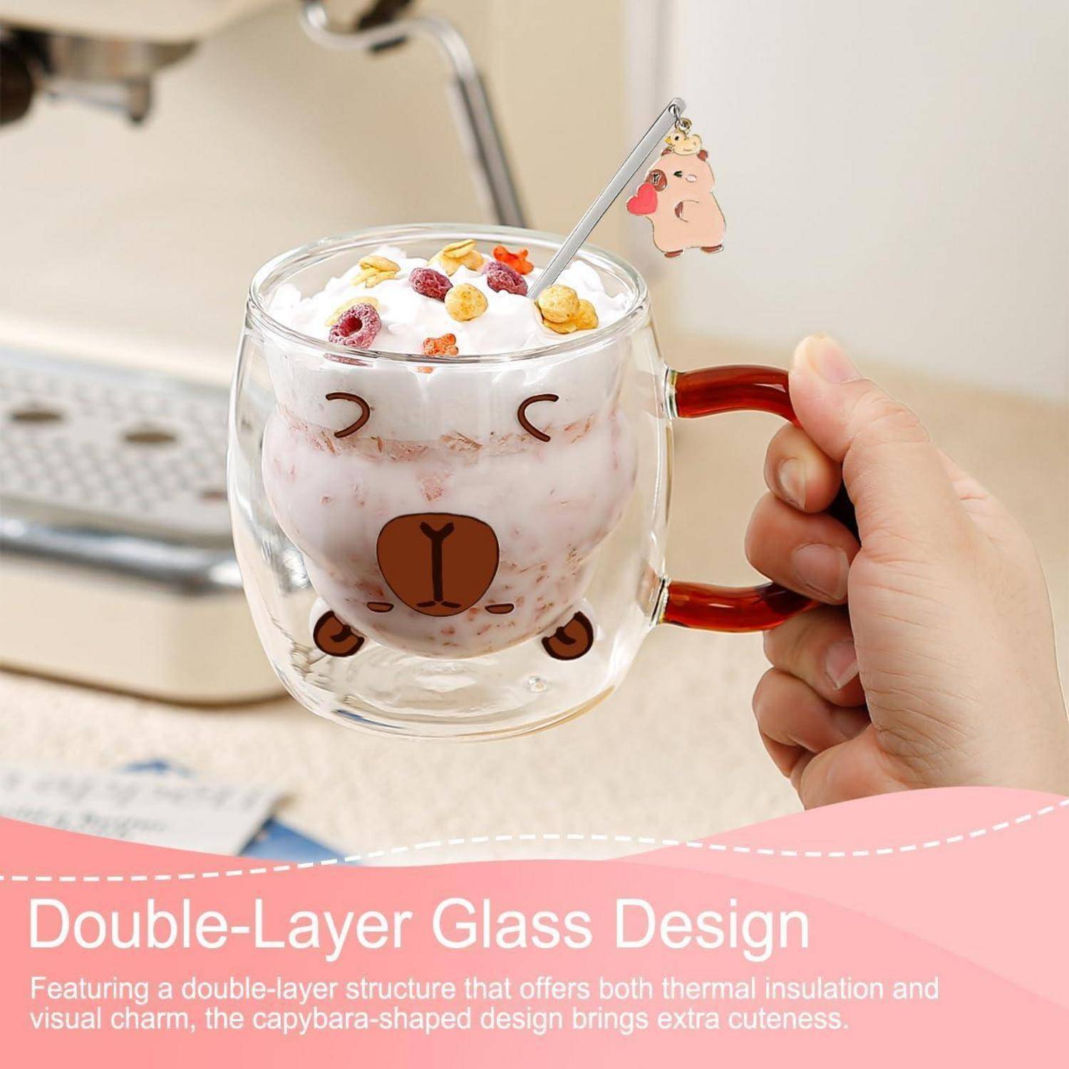 Kaffeegläser doppelwandige Cappuccino Espresso Tee Geschenk Capybara