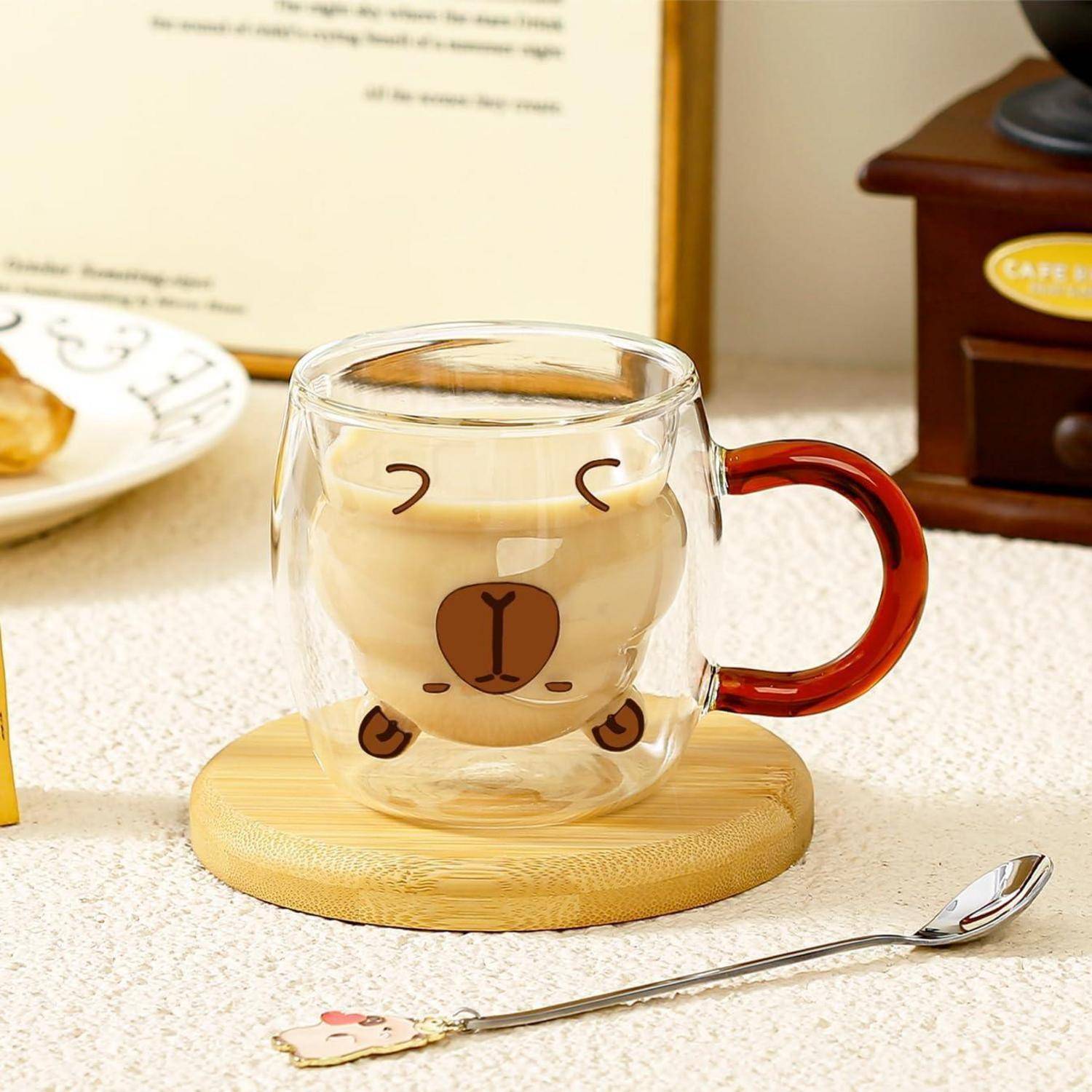 Kaffeegläser doppelwandige Cappuccino Espresso Tee Geschenk Capybara