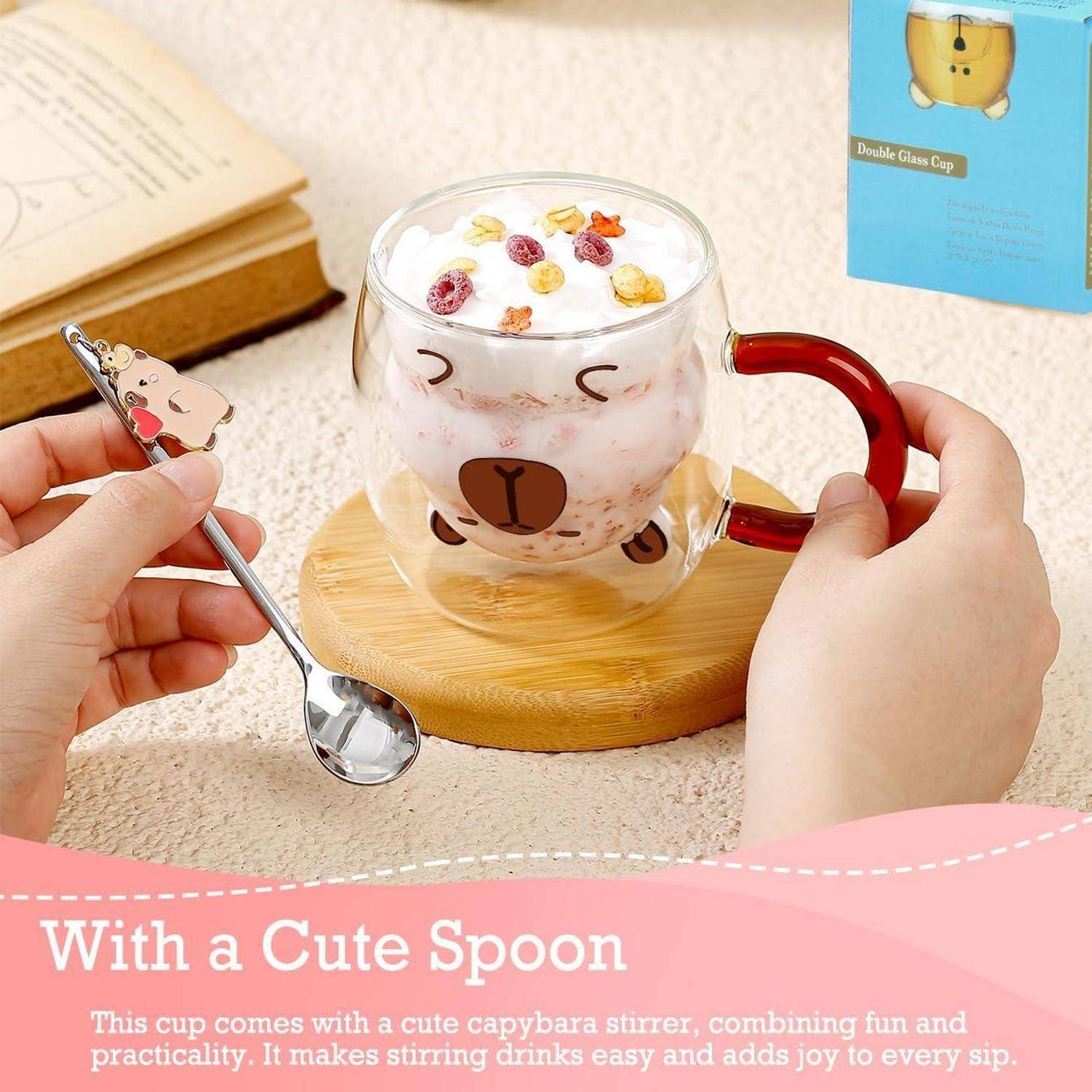 Kaffeegläser doppelwandige Cappuccino Espresso Tee Geschenk Capybara