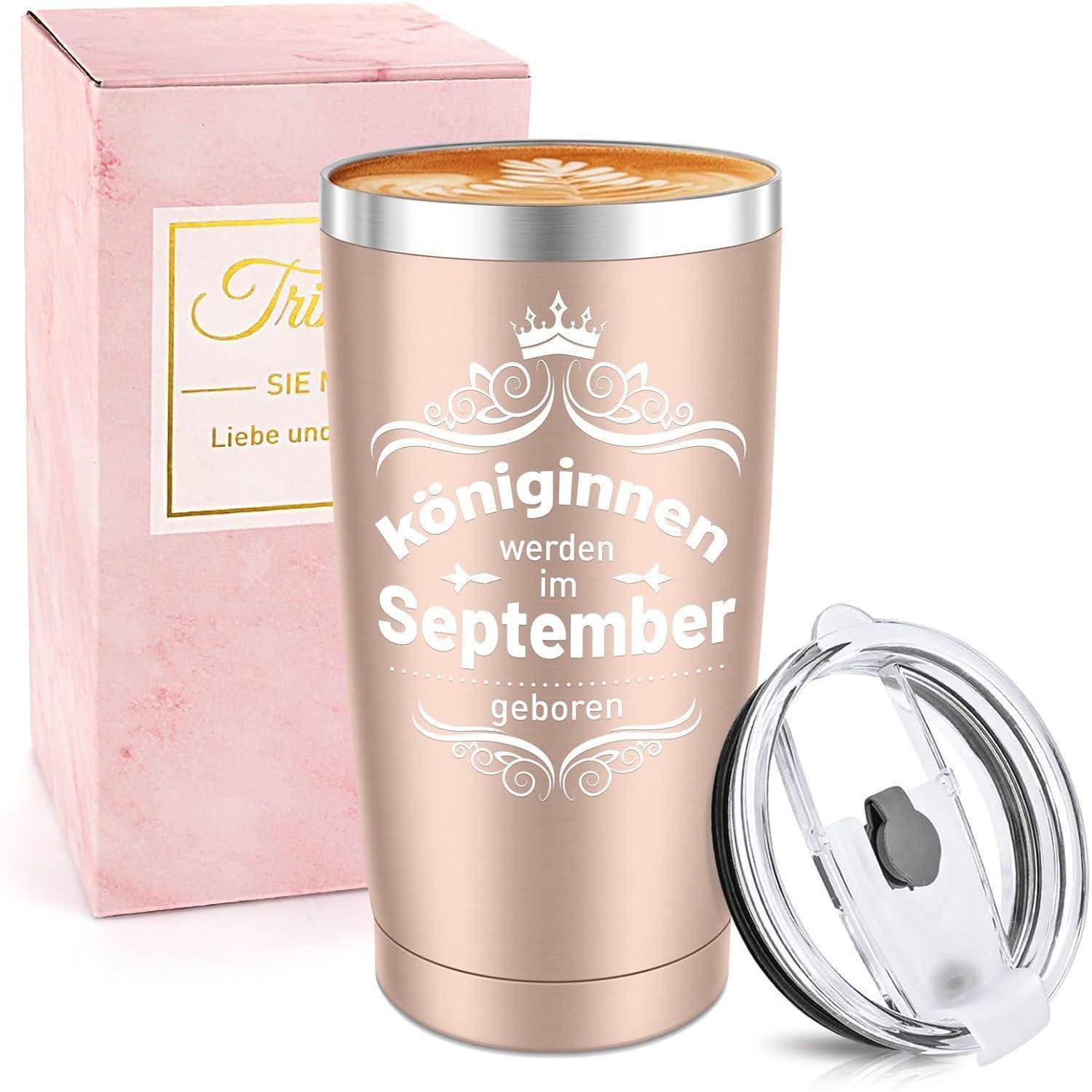 Thermobecher 600ml Edelstahl Roségold königin September