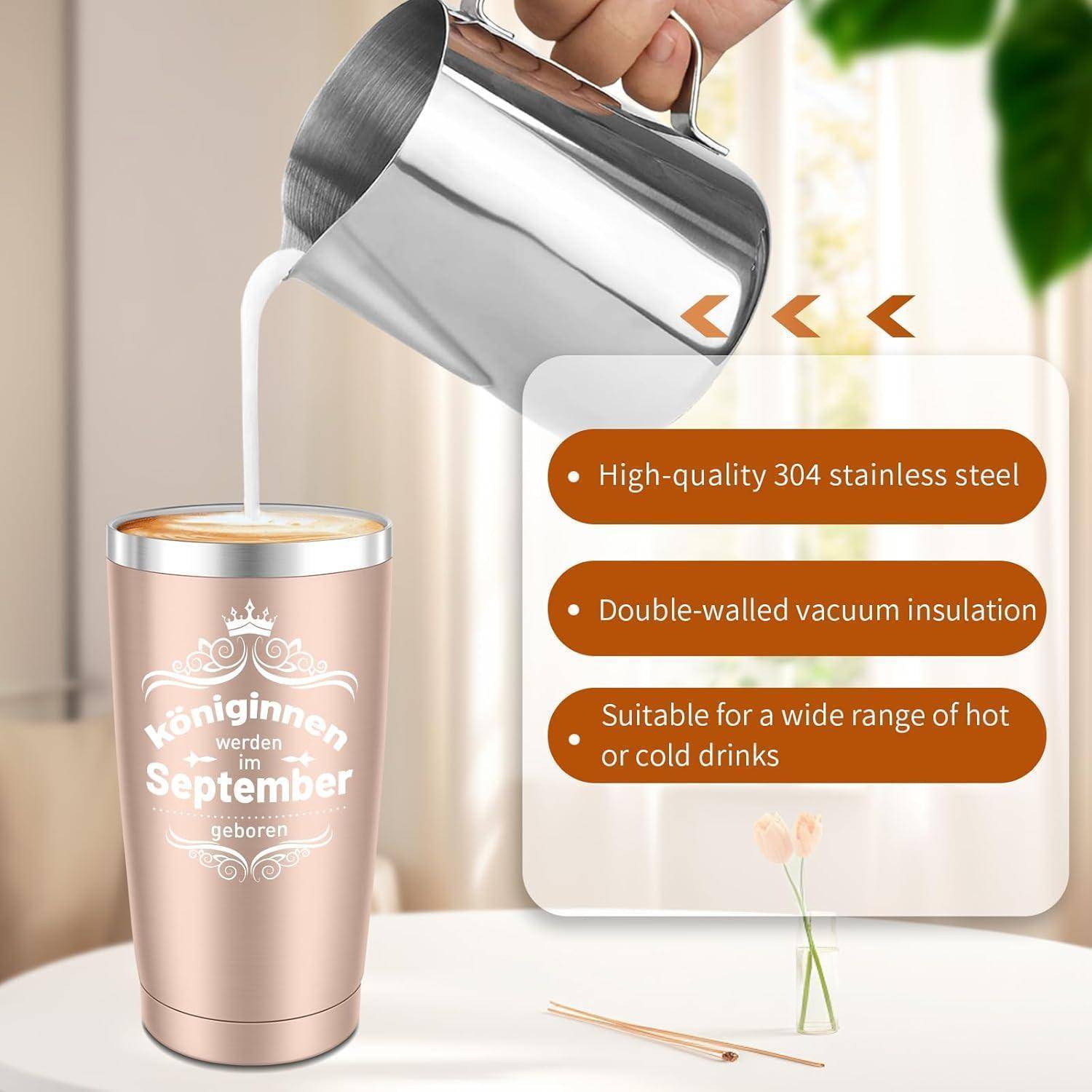 Thermobecher 600ml Edelstahl Roségold königin September