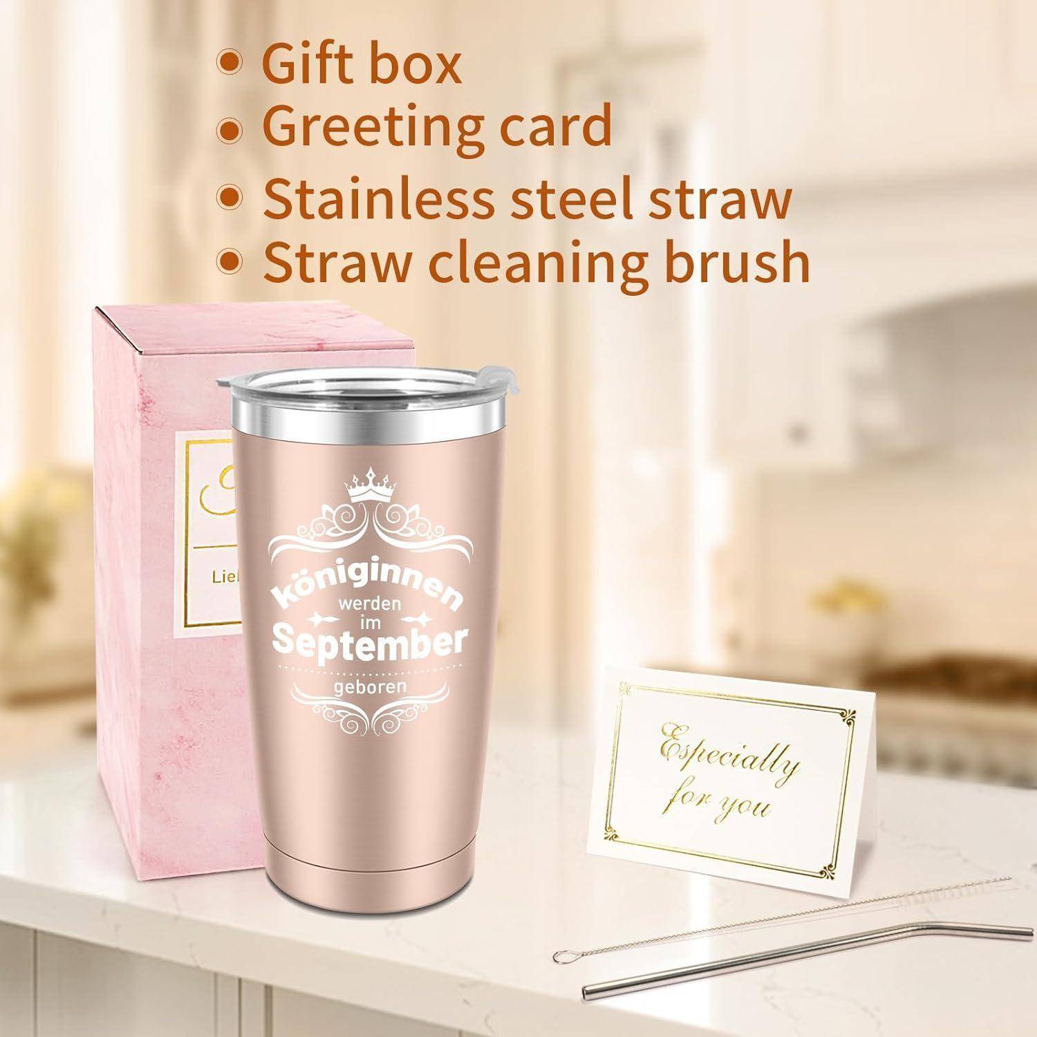 Thermobecher 600ml Edelstahl Roségold königin September