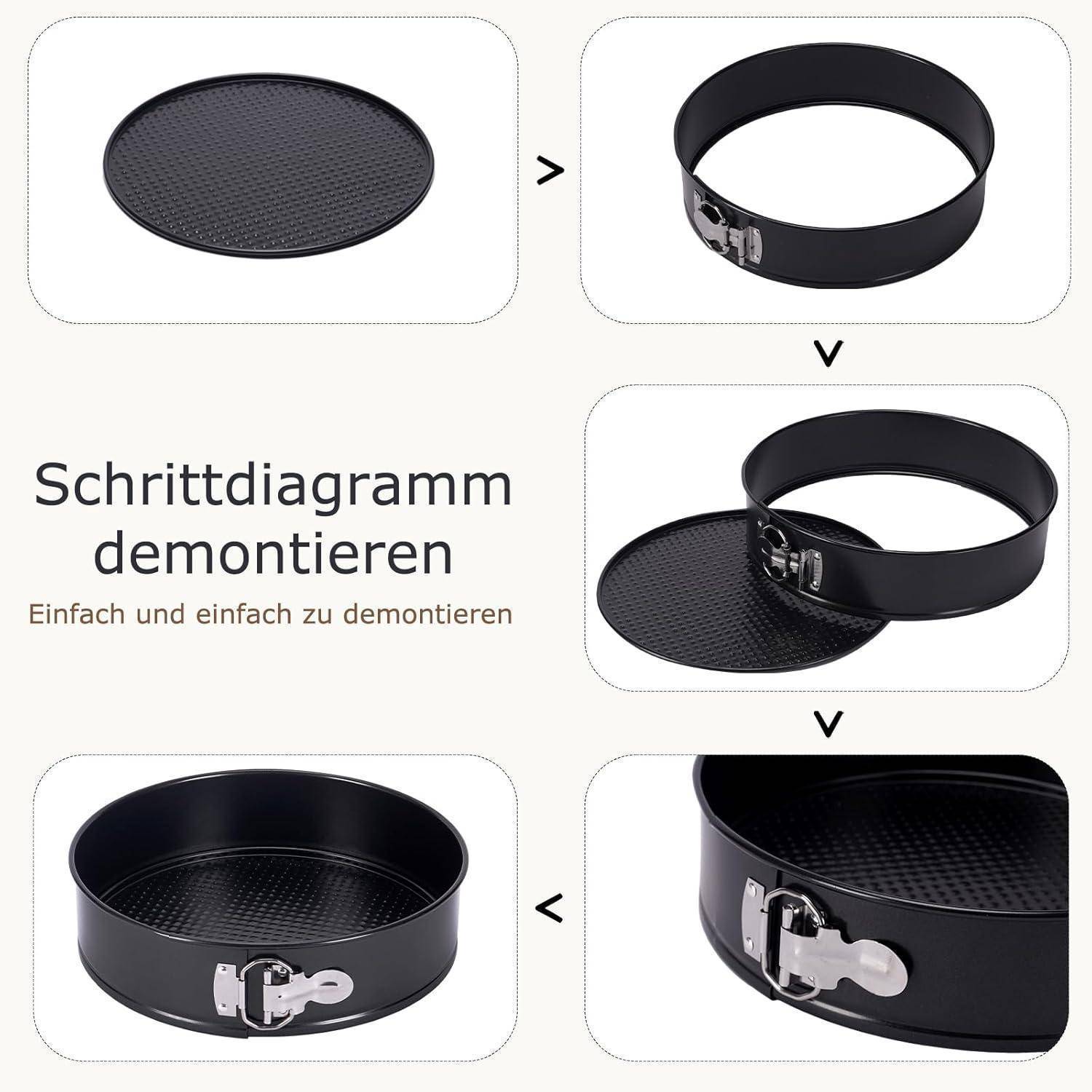 Kuchenform Set 3tlg. Rund Auslaufsicher Antihaftbeschichtet