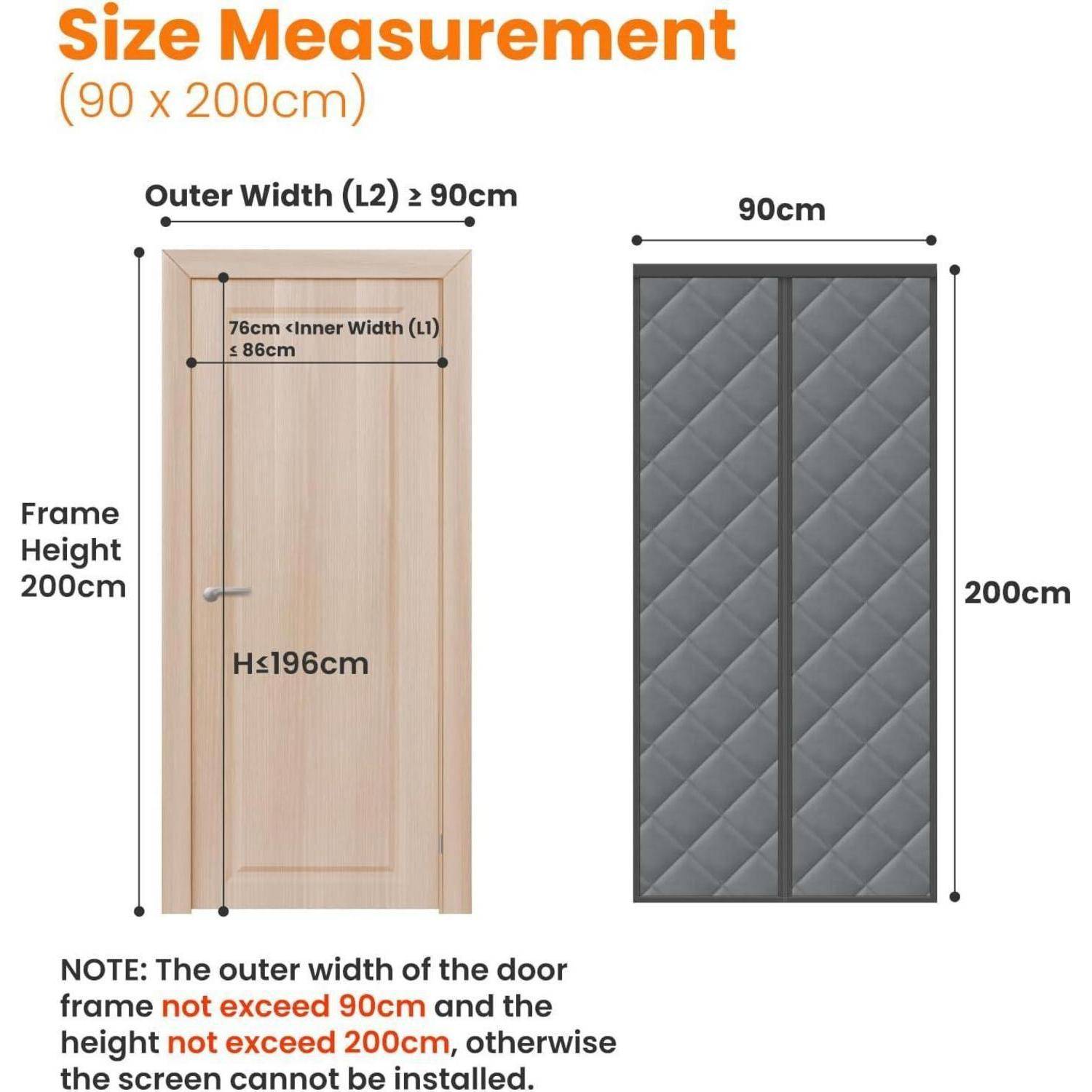 Thermovorhang Magnet Thermo Kälteschutz 90x200cm Dunkelgrau