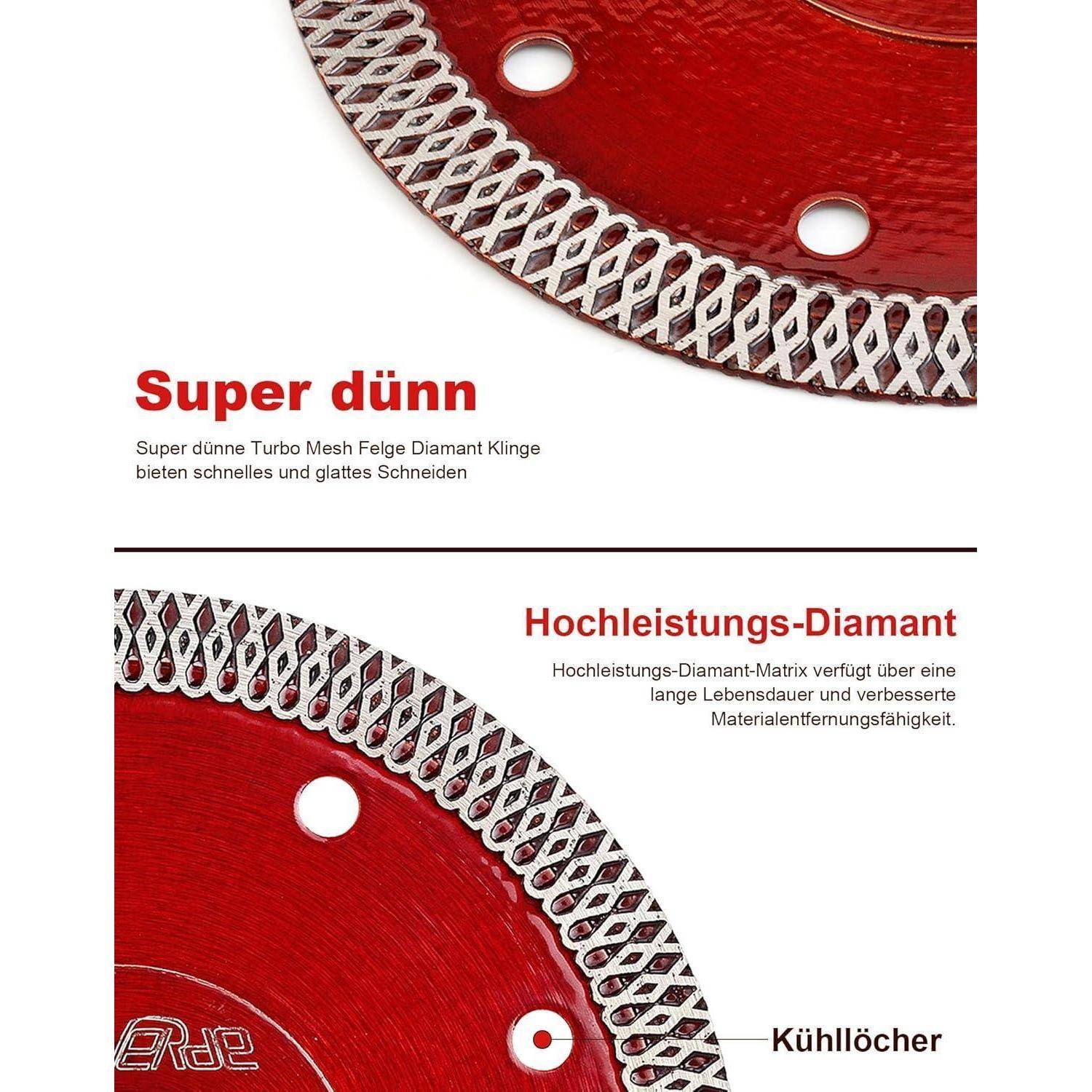 Diamantscheibe Feinsteinzeug Fliesen Granit Marmor Beton 125mm