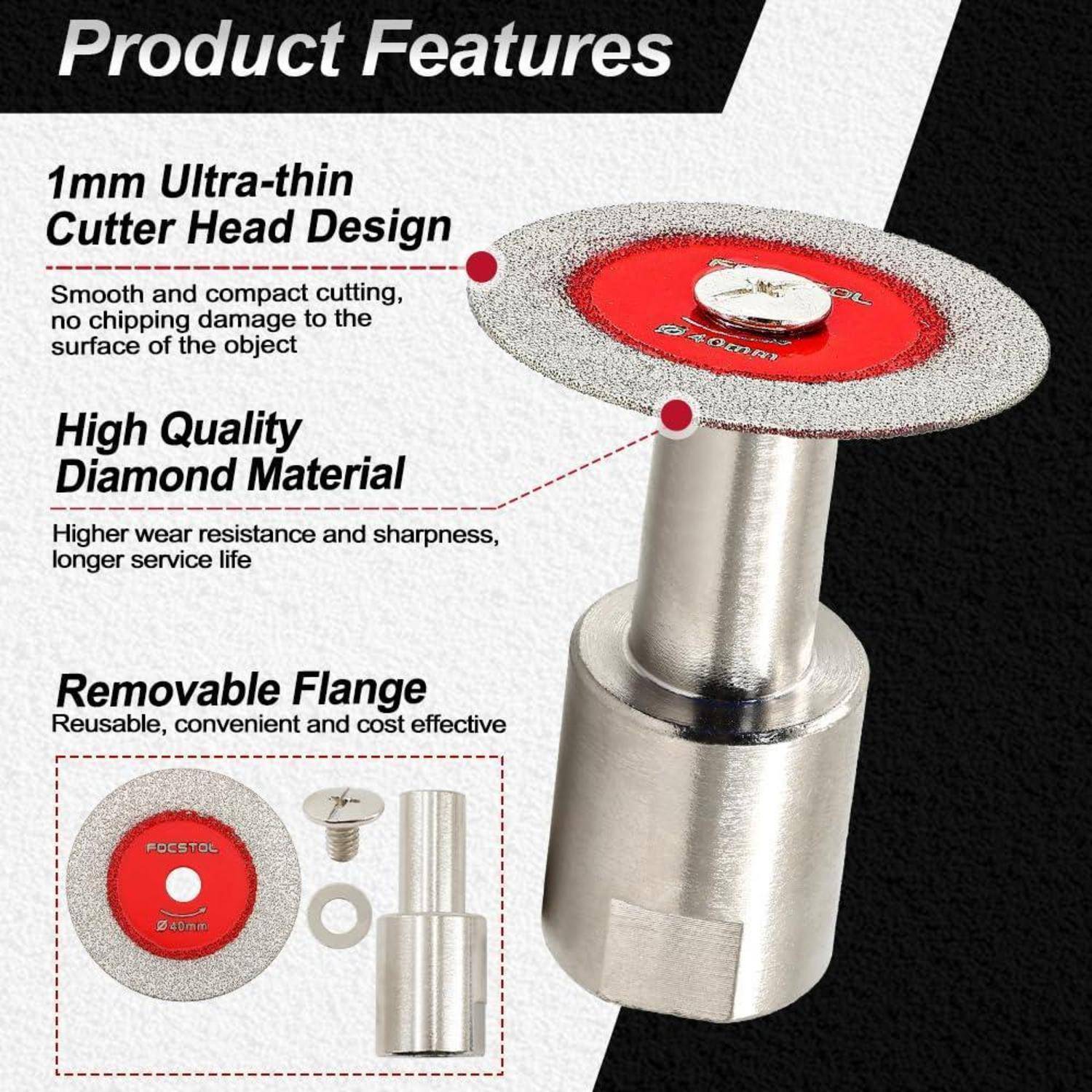 Trennscheibe Diamant Glas 40mm 5er M14 Granit Keramik 40mm Flansch