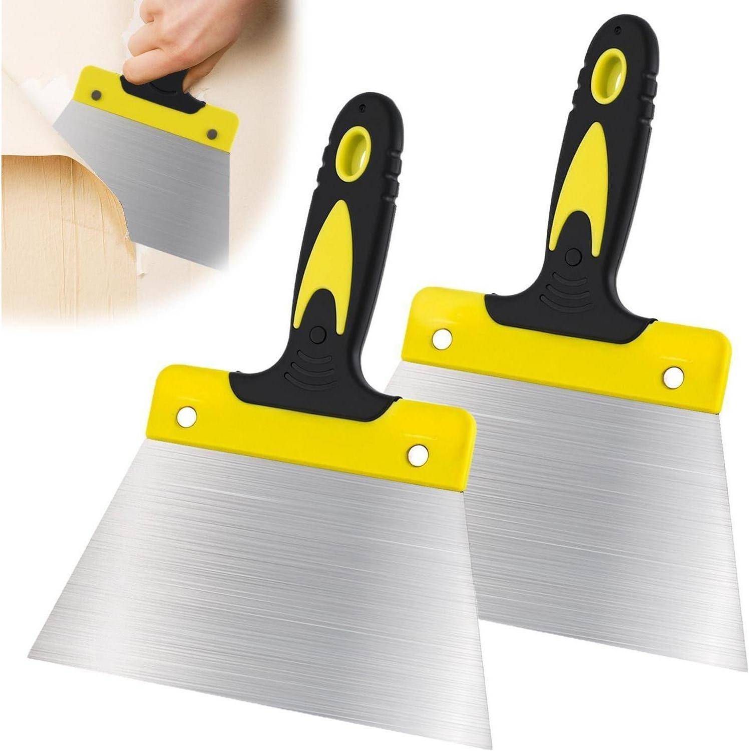 Malerspachtel 2 Stück 18 cm Tapetenschaber Spachtelmesser Silikongriff