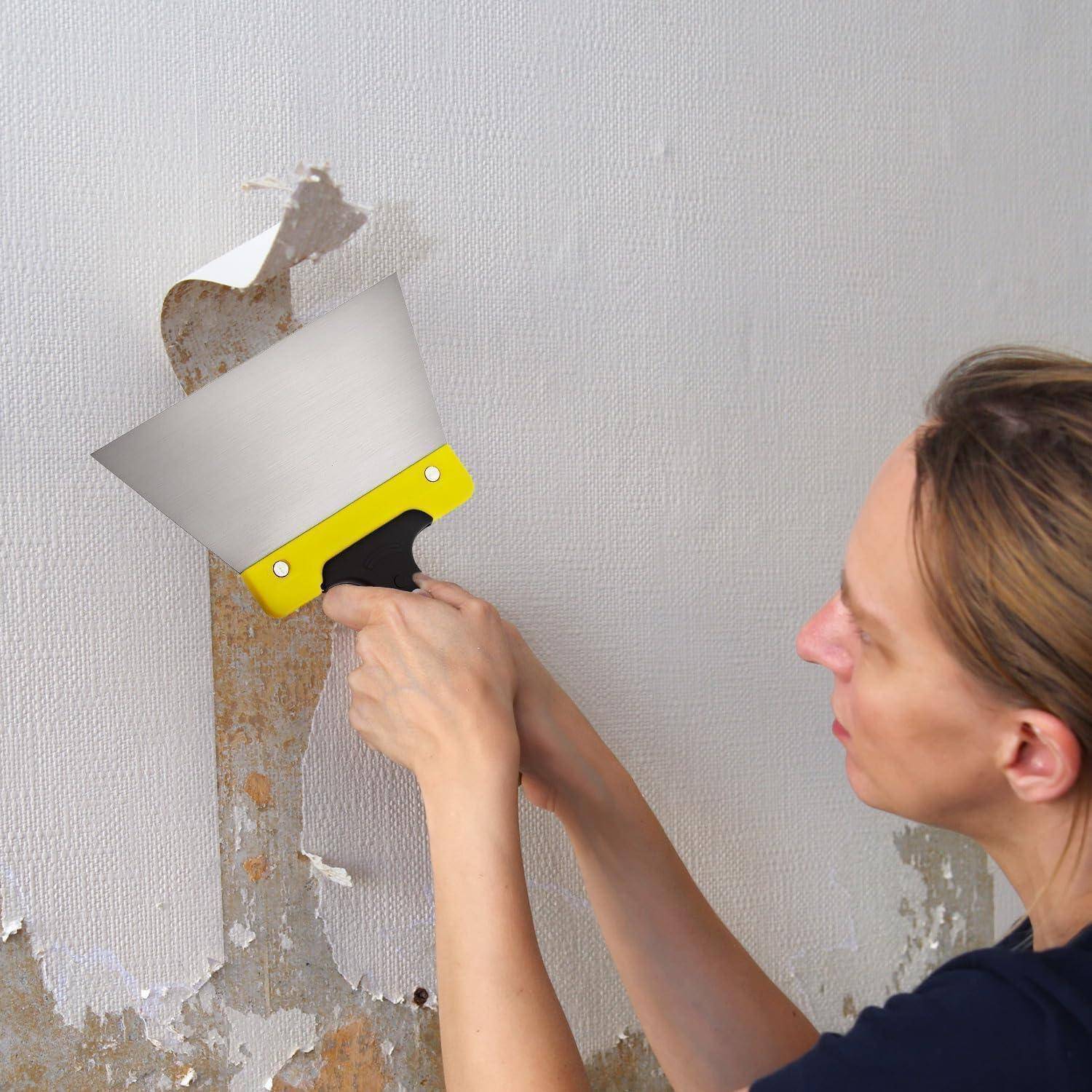 Malerspachtel 2 Stück 18 cm Tapetenschaber Spachtelmesser Silikongriff