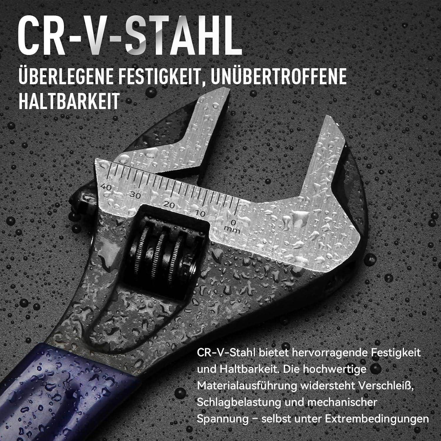 Rollgabelschlüssel Chrom Vanadium 40 mm Maulweite 300 mm