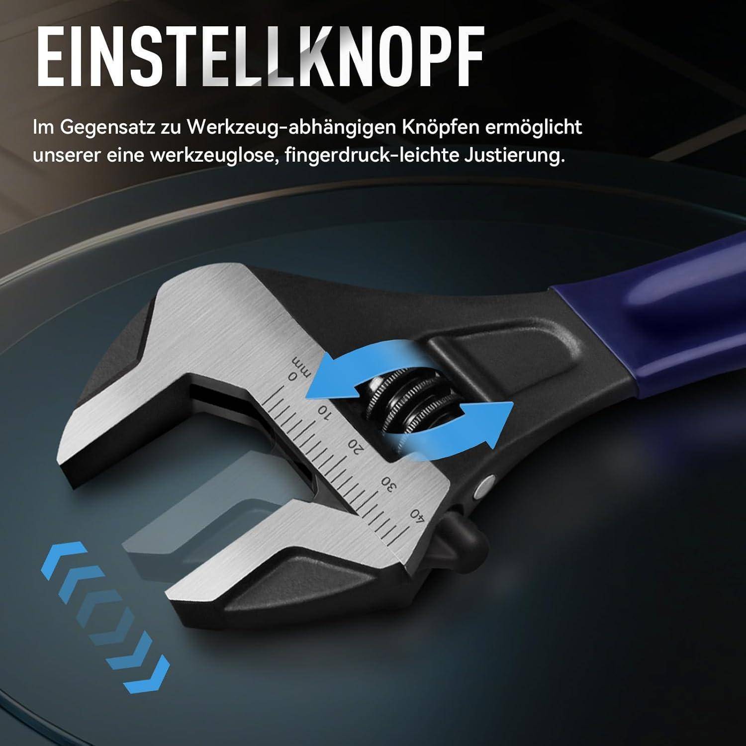 Rollgabelschlüssel Chrom Vanadium 40 mm Maulweite 300 mm
