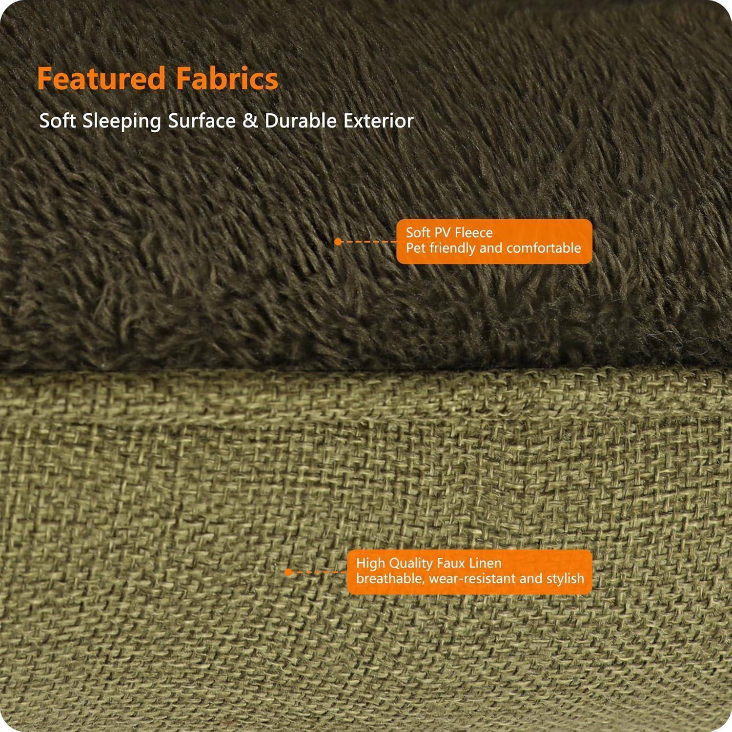 Ausgewählte Stoffe: Weicher PV-Fleece - Haustierfreundlich und komfortabel; Hochwertiges Faux-Leinen - Atmungsaktiv, verschleißfest und stilvoll.