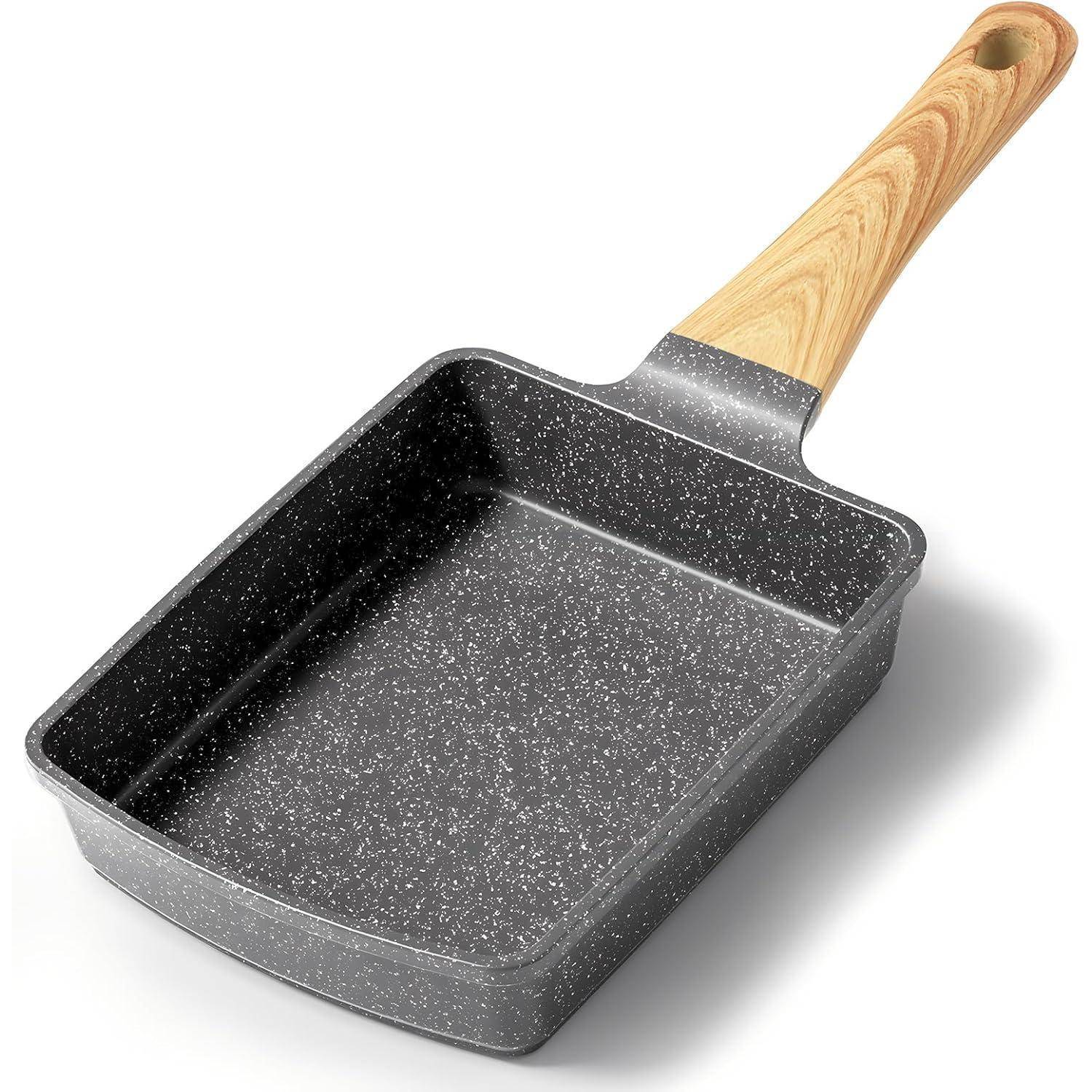 Tamagoyaki Pfanne Induktion 18x13 cm Granit-Antihaftbeschichtung Grau