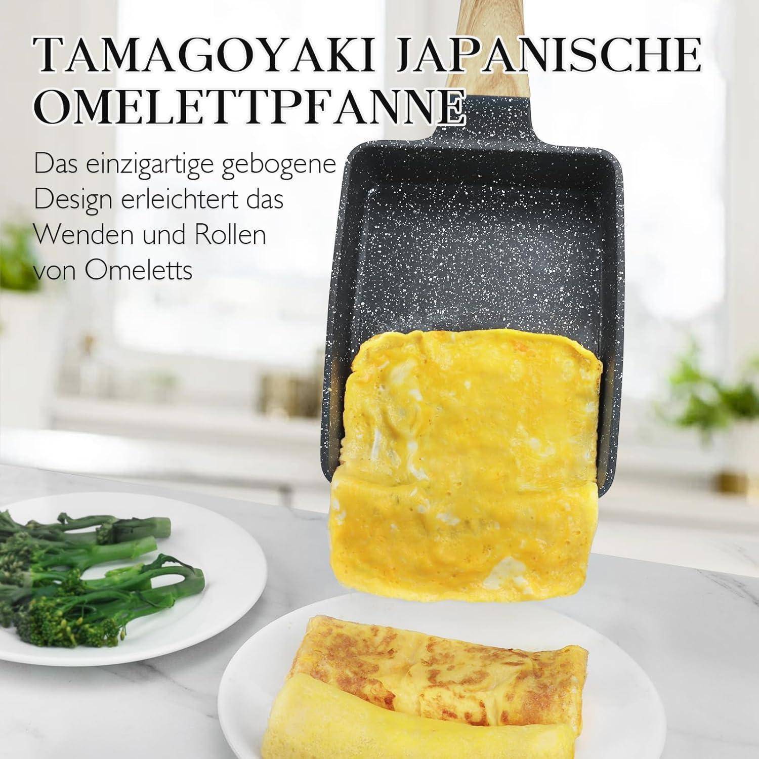 Tamagoyaki Pfanne Induktion 18x13 cm Granit-Antihaftbeschichtung Grau