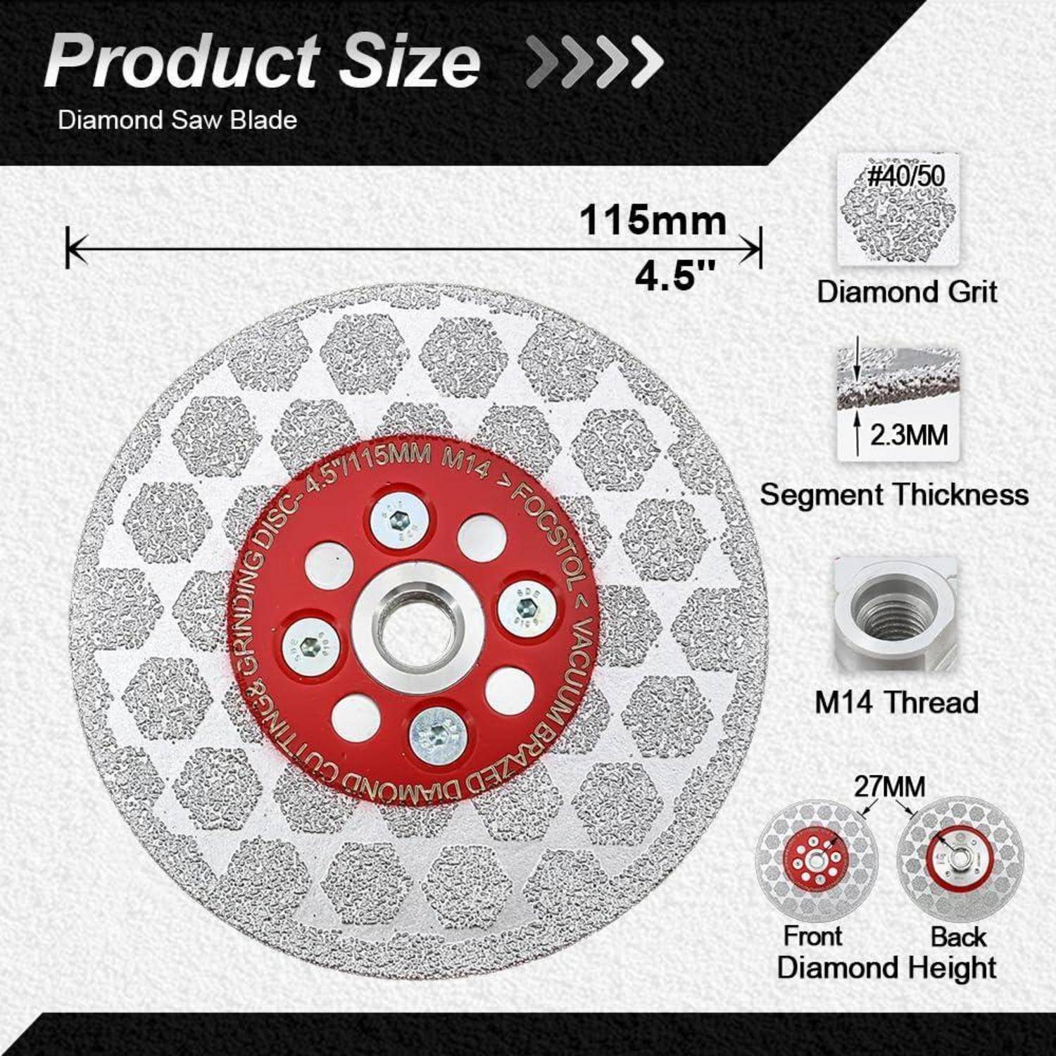 Produktgröße: Diamantsägeblatt, 115 mm/4,5