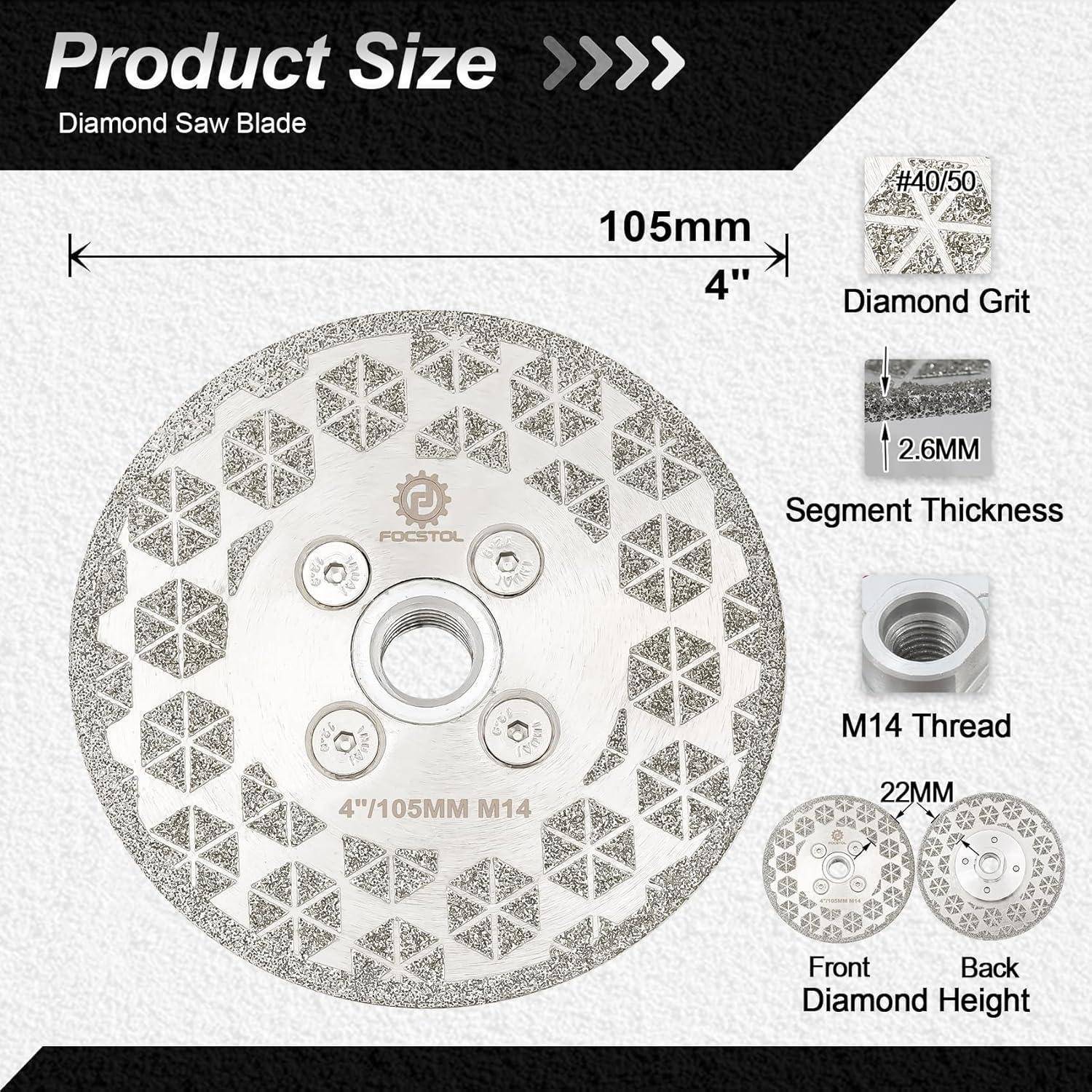Trennscheibe Diamant 105mm M14 Flansch doppelseitig 105mm doppelt