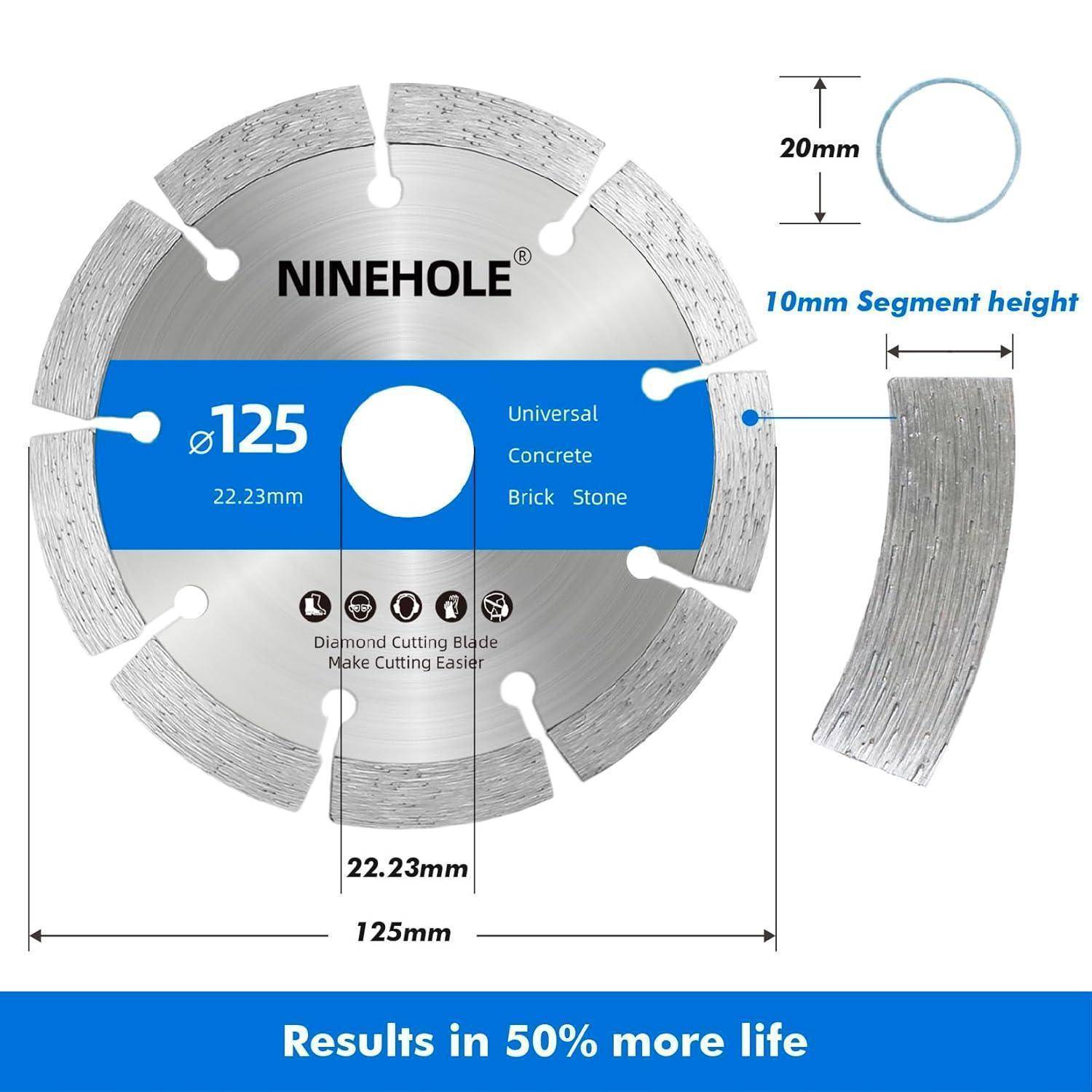 Diamanttrennscheibe Beton Granit Naturstein Ziegel 125mm 2PCS