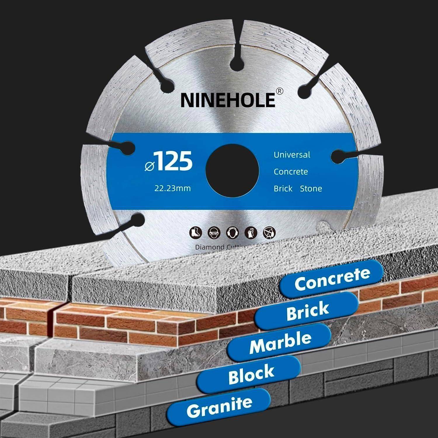 Diamanttrennscheibe Beton Granit Naturstein Ziegel 125mm 2PCS