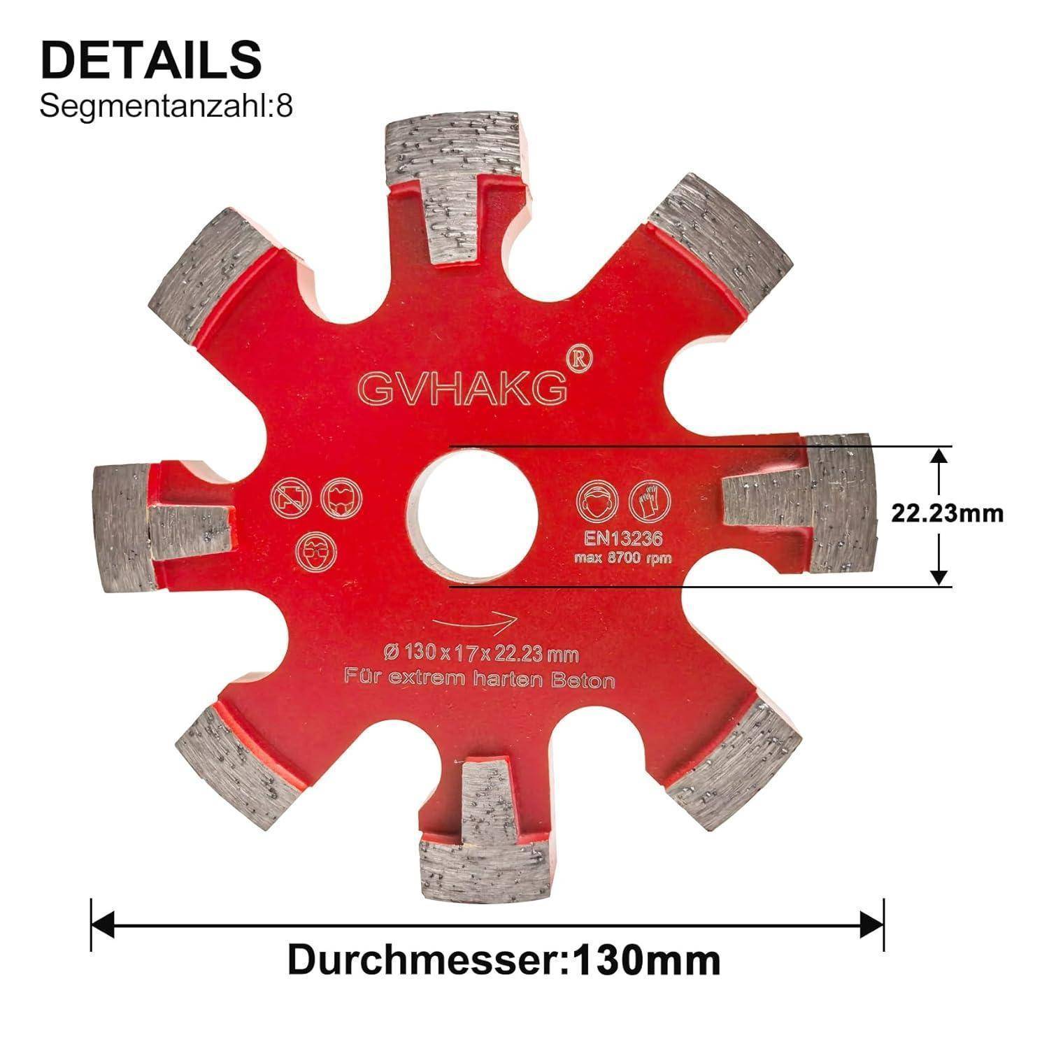 Frässcheibe Diamant 130x17x10x8T Scharf Schmale U-förmige Nut