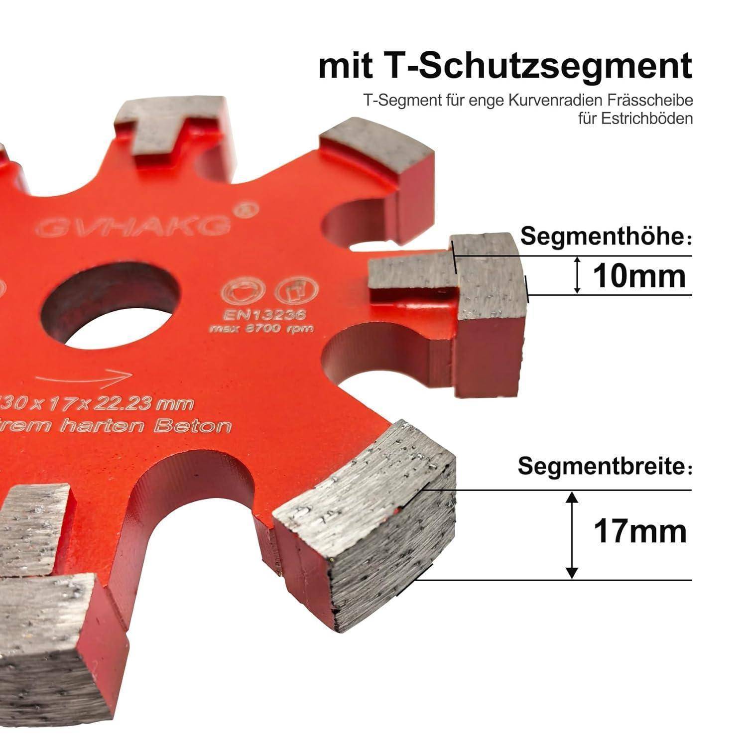Frässcheibe Diamant 130x17x10x8T Scharf Schmale U-förmige Nut