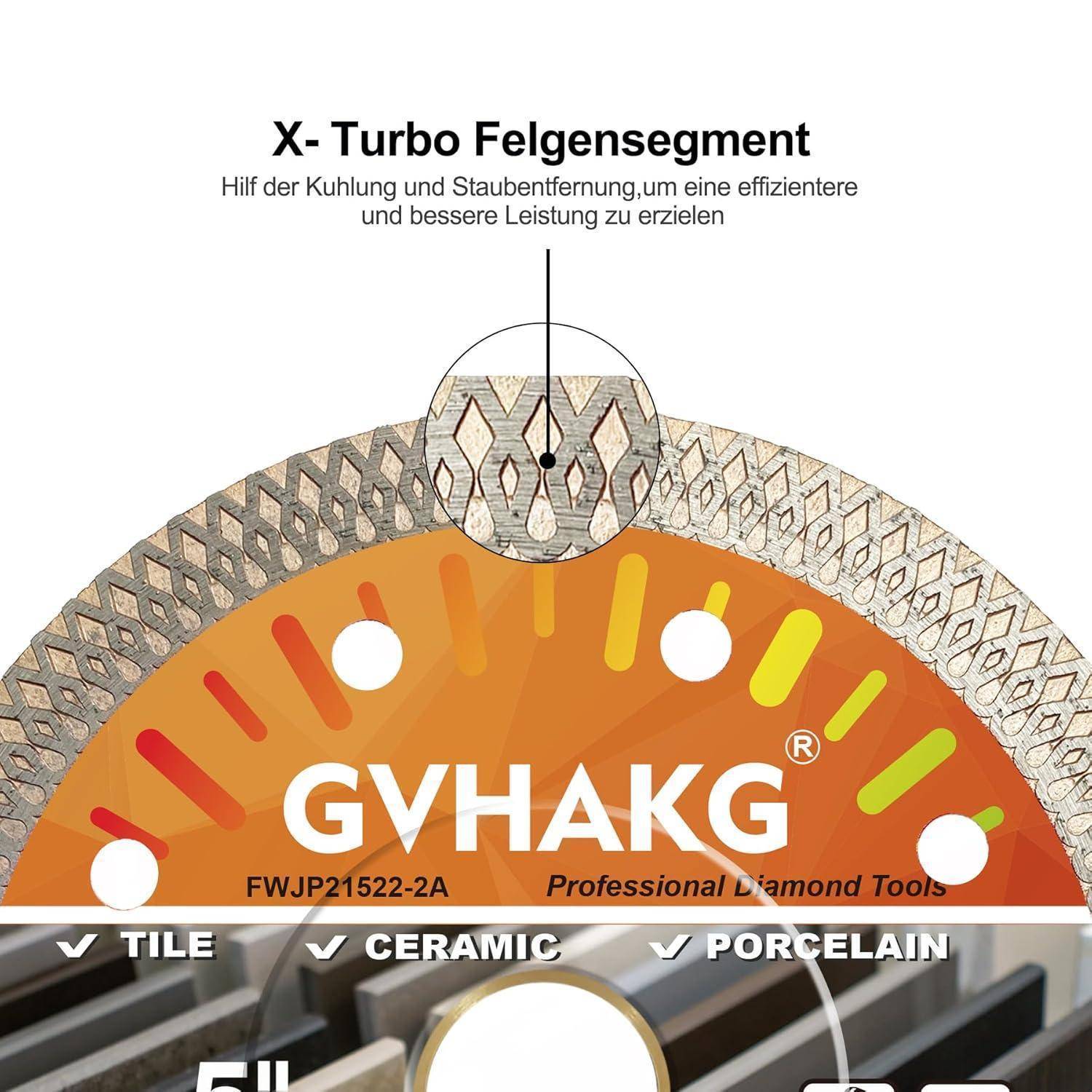 Trennscheibe Diamant 125 mm Fliese 125mm-2 X Felgensegment
